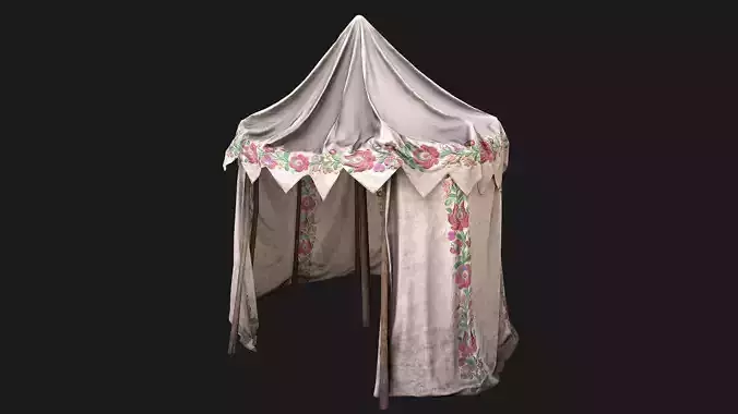 Fair Ukrainian Tent Market Stalls  Low-poly 3D model