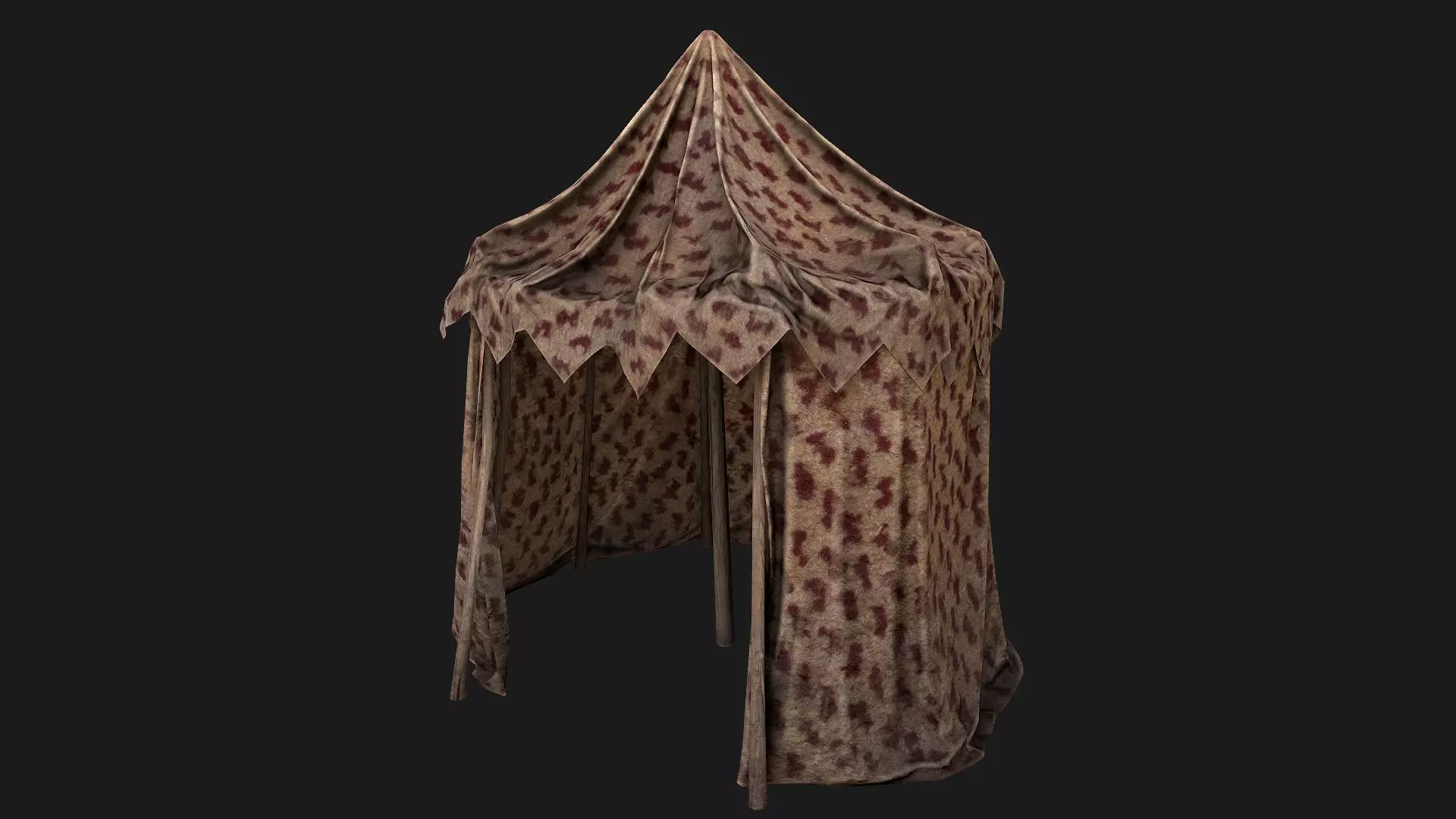 Ancient Tent Market Stall Bazaar Merchant Shop Low-poly 3D model