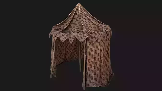 Ancient Tent Market Stall  Low-poly 3D model