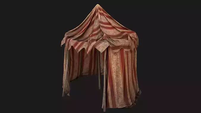Medieval Fair Tent Market Stall  Low-poly 3D model