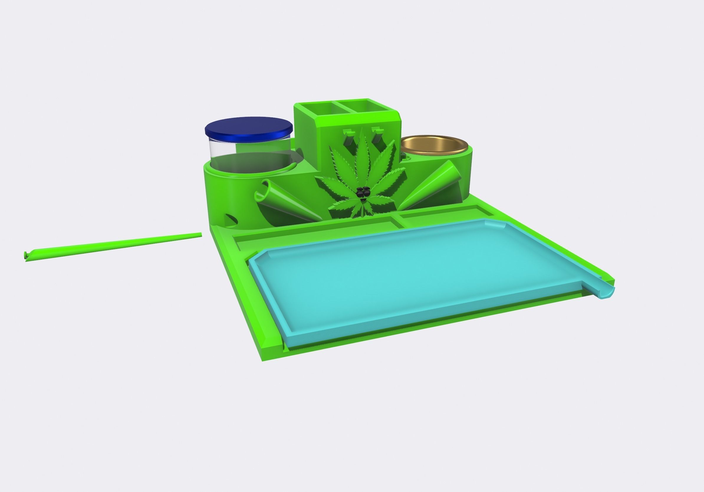 SMOKE BUDDY AND WEED STATION ORGANISER 3D print model_1