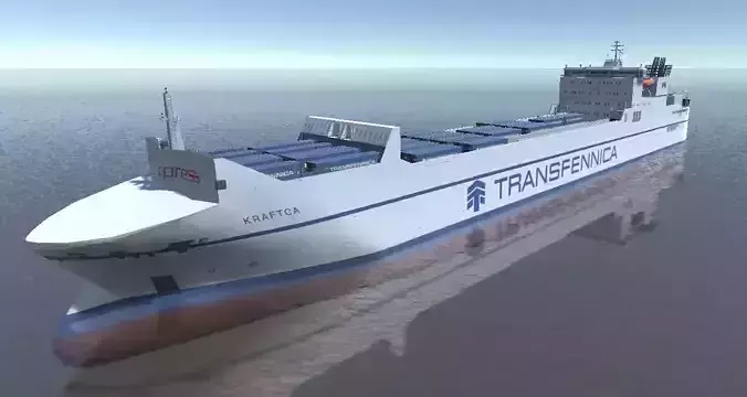 RORO ferry 3d low-poly model