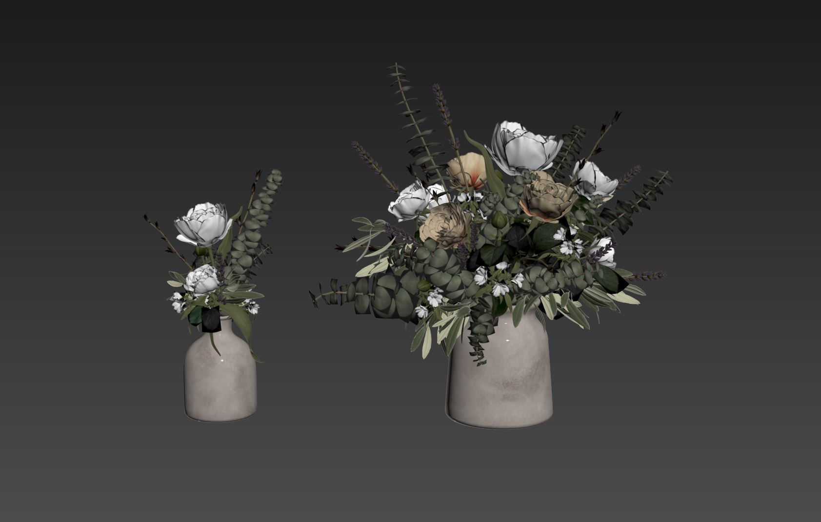 Photorealistic model of bouquets of flowers in vase 3D model_6