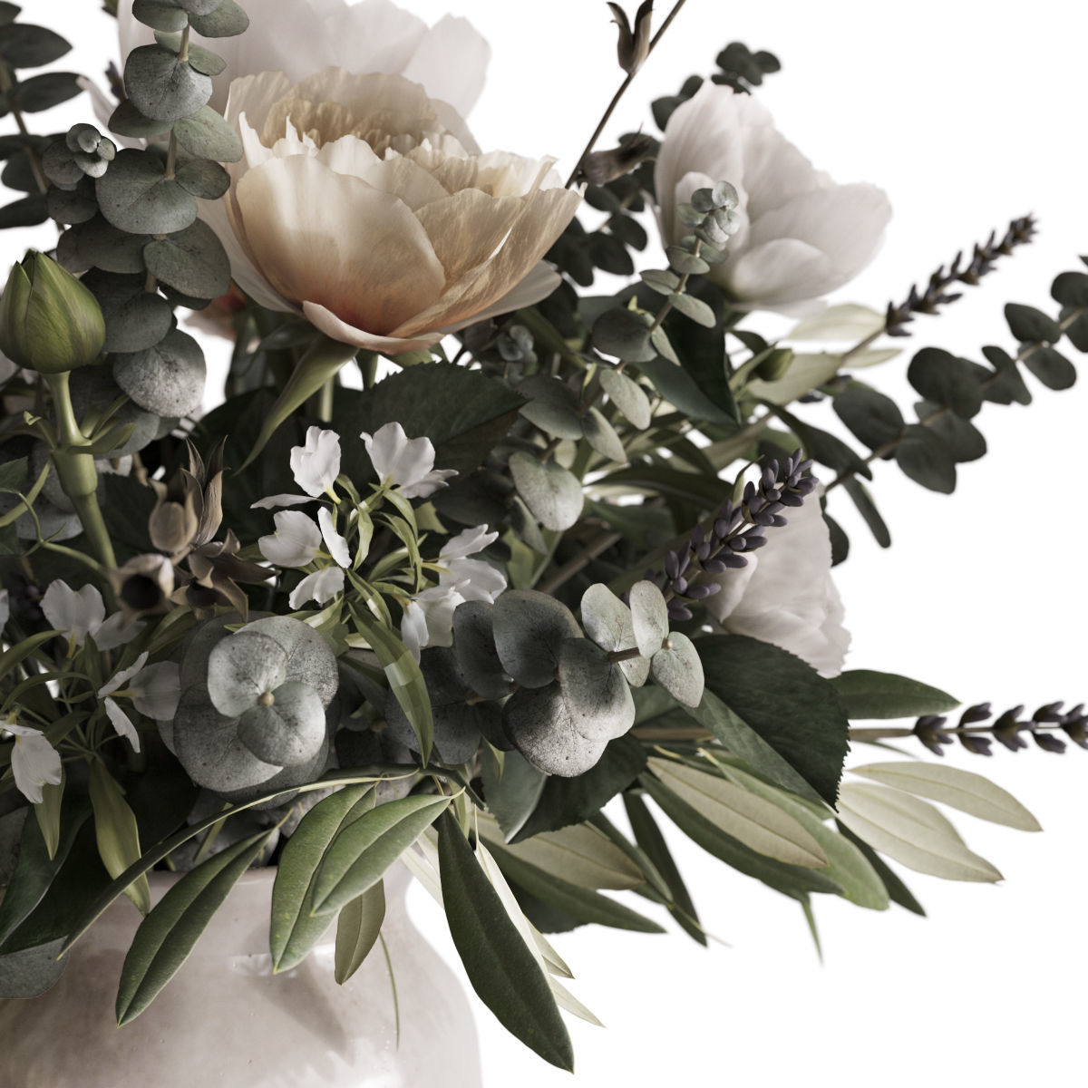 Photorealistic model of bouquets of flowers in vase 3D model_1