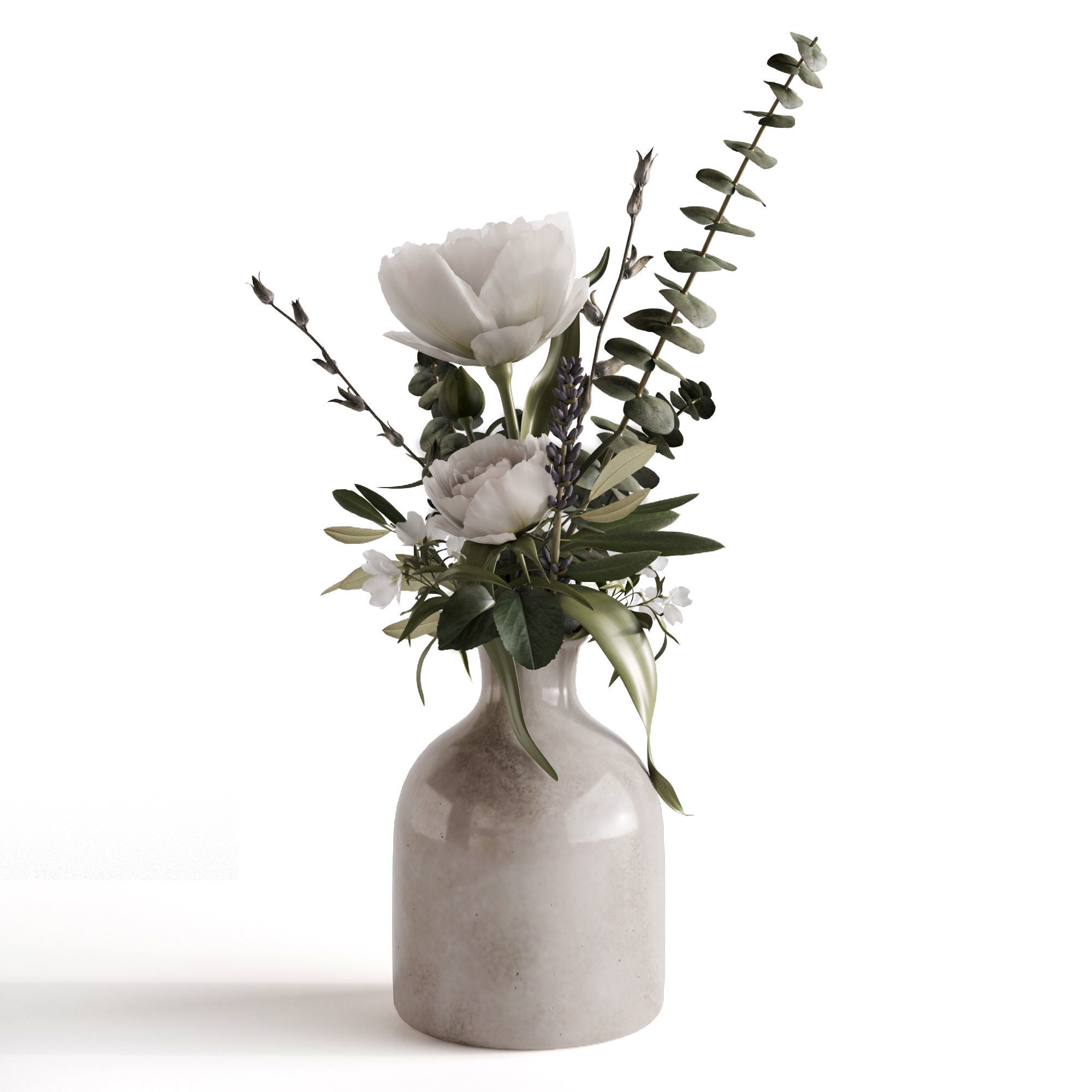 Photorealistic model of bouquets of flowers in vase 3D model_3