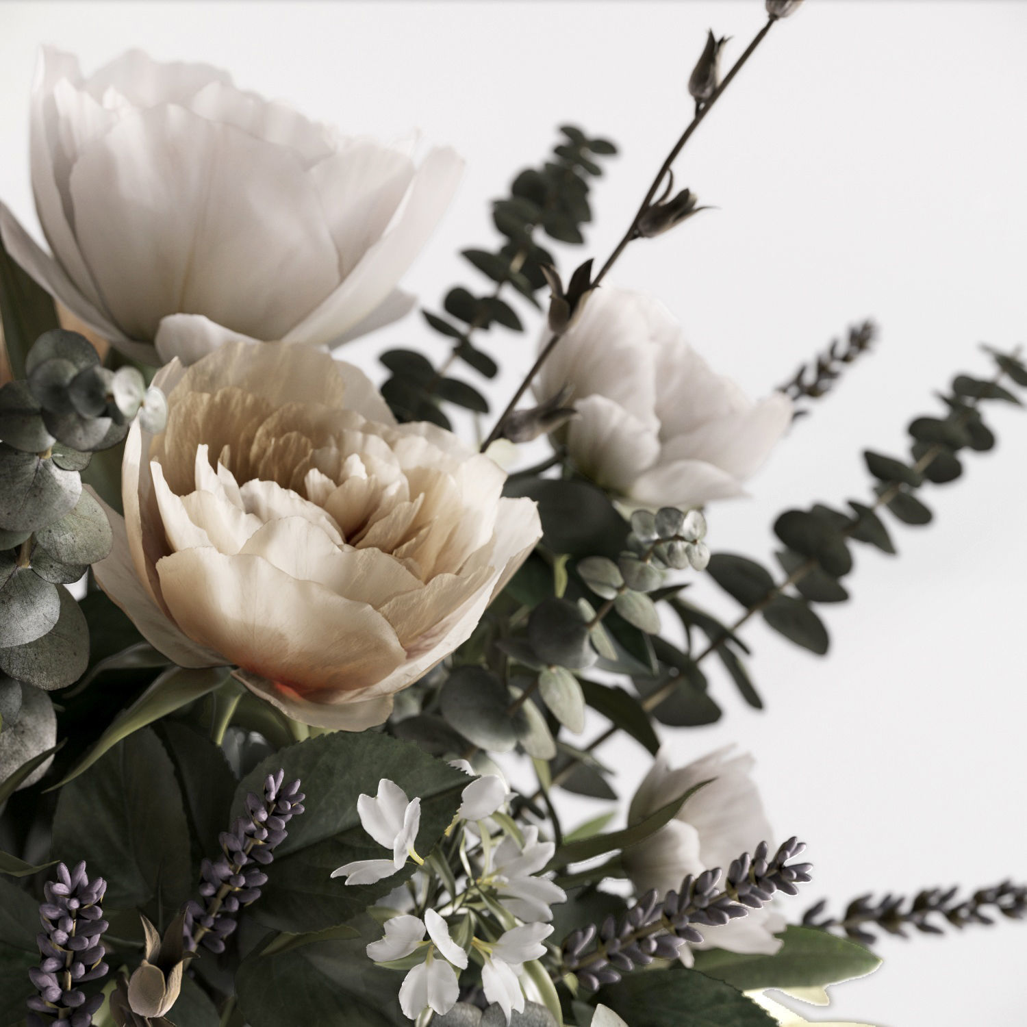 Photorealistic model of bouquets of flowers in vase 3D model_2