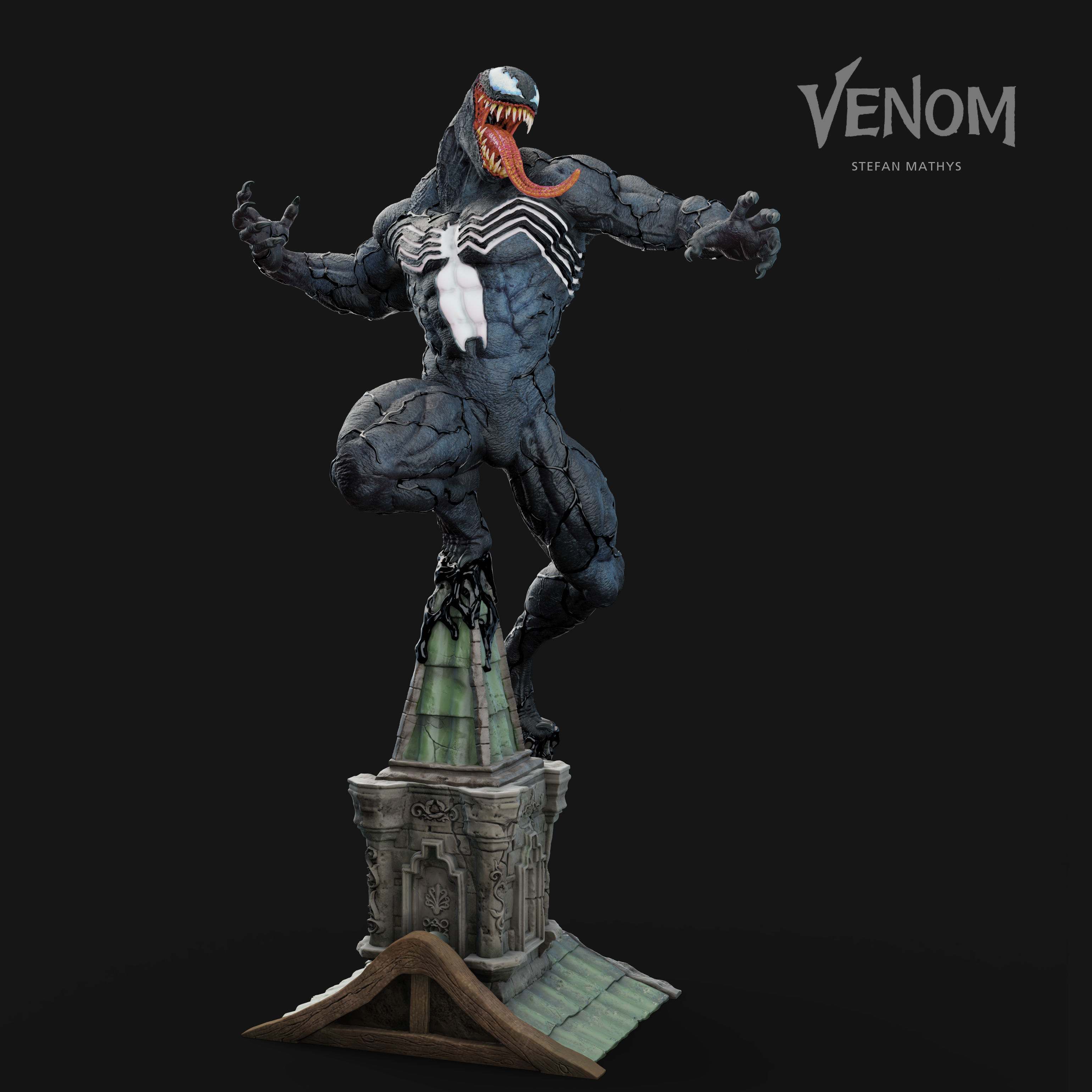 Venom 3D Printing Statue 3D print model_3