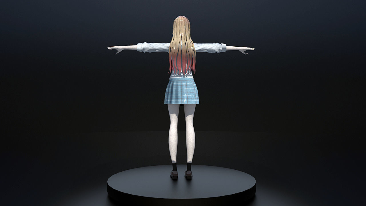 Marin Kitagawa 3D Model Game ready Low-poly 3D model_1