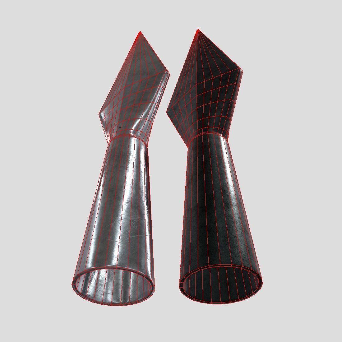 Arrowhead pair of metal sculptures Low-poly 3D model_10