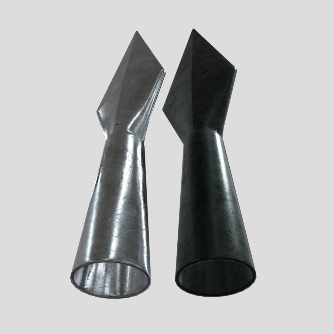 Arrowhead pair of metal sculptures Low-poly 3D model_9