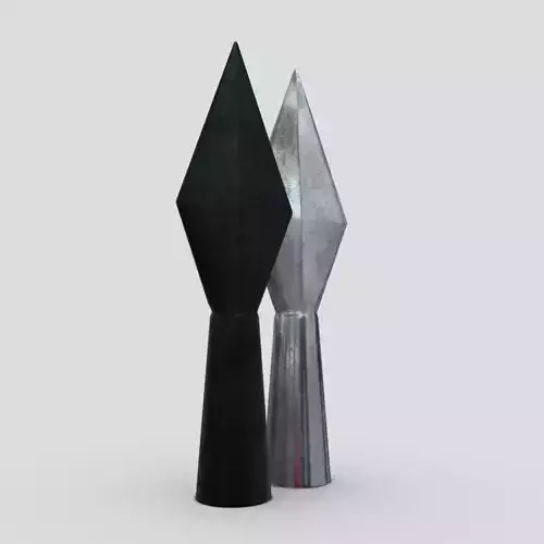 Arrowhead pair of metal sculptures Low-poly 3D model