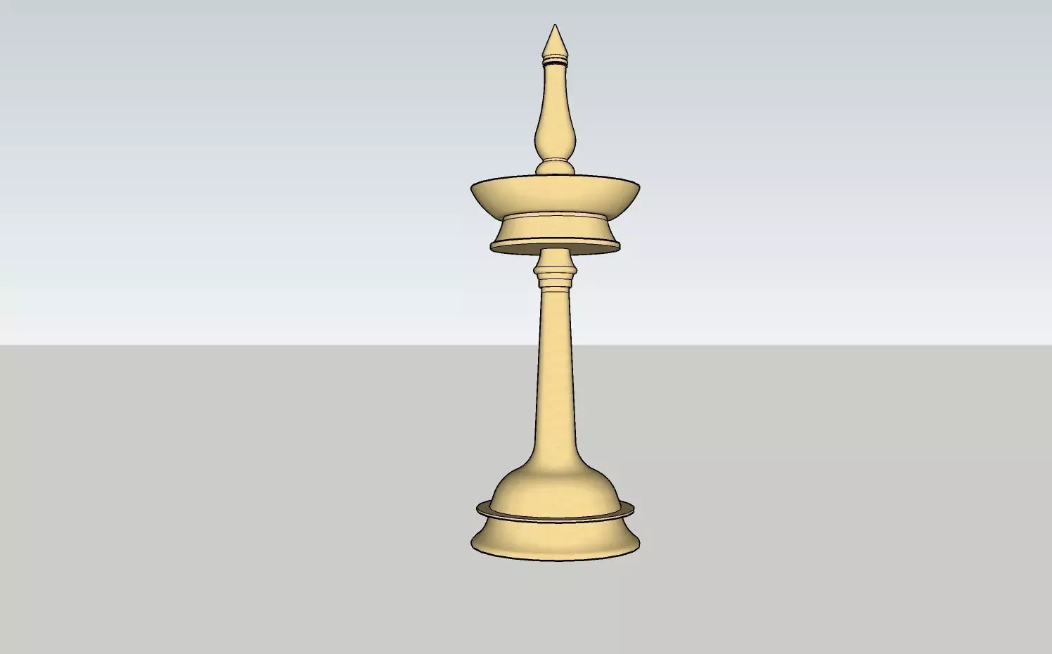 kerala oil lamp vilakku 2 Low-poly 3D model_0