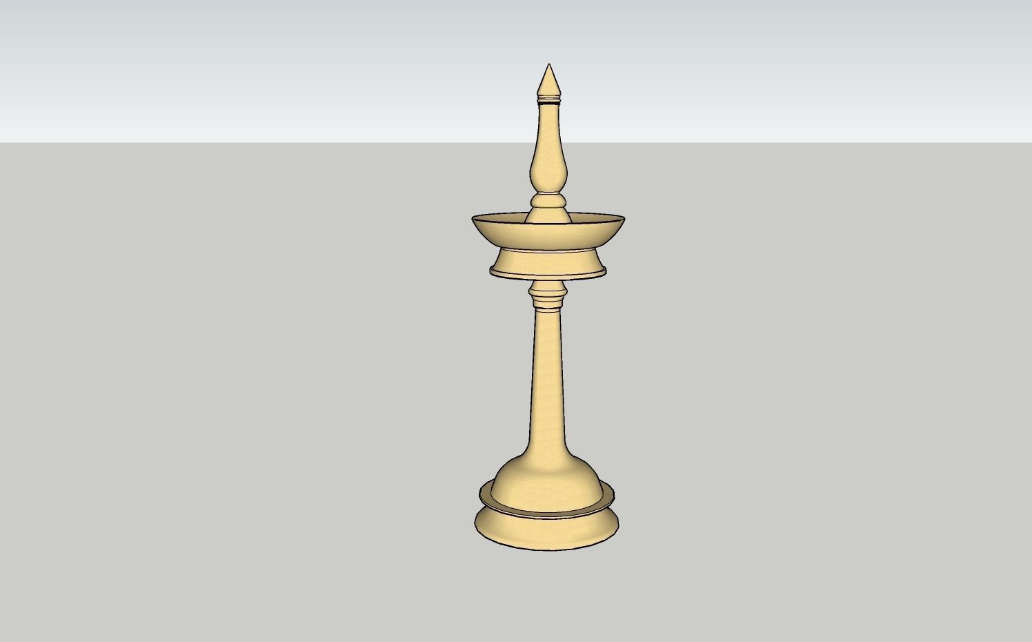 kerala oil lamp vilakku 2 Low-poly 3D model_1