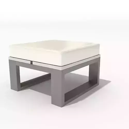 Grey Metal With White Cushion Stool Chair