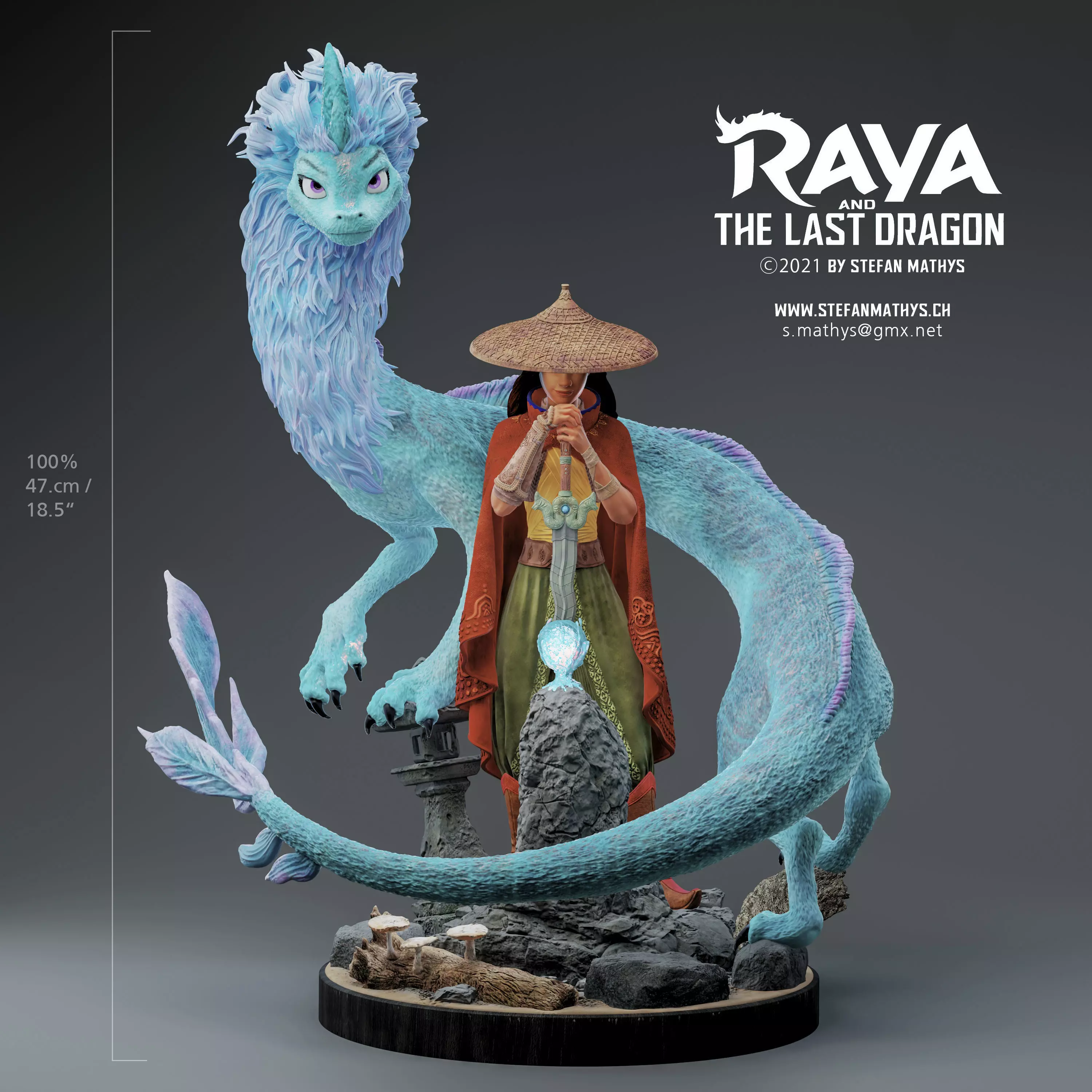 Raya and the last Draon - 3D Printable Statue 3D print model