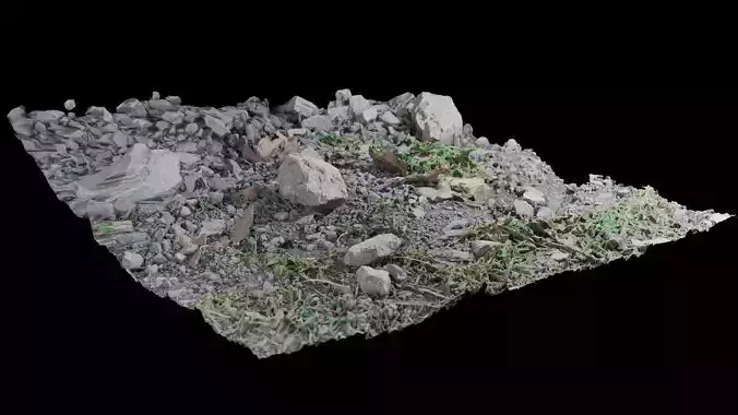 Low-Poly Scanned Stone Ground Low-poly 3D model