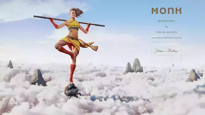 Monk - Close to Heaven - 3D Printable STL 3D print model