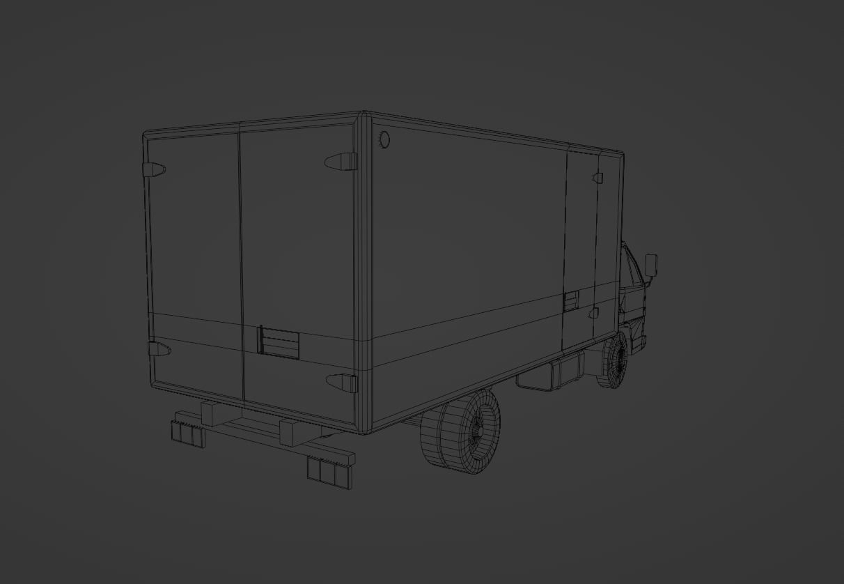 Isuzu ELF Low-poly 3D model_7