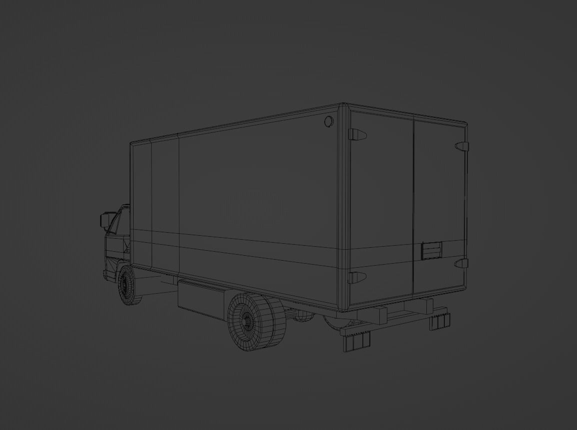Isuzu ELF Low-poly 3D model_9