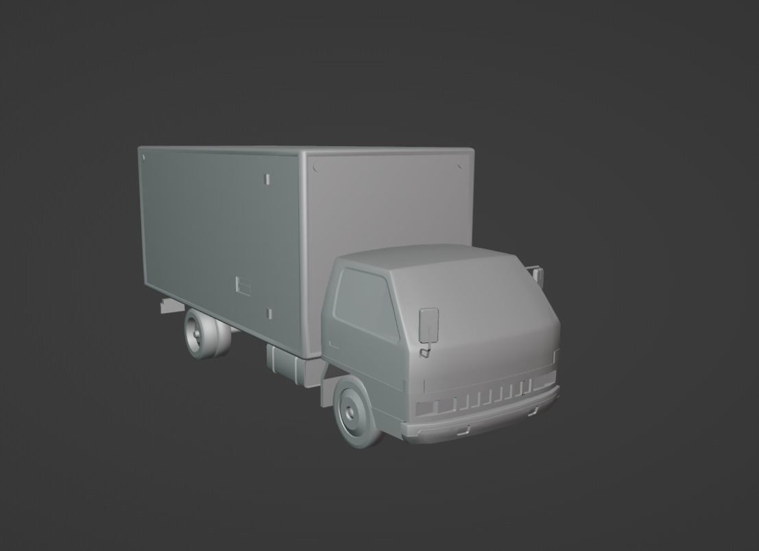 Isuzu ELF Low-poly 3D model_1