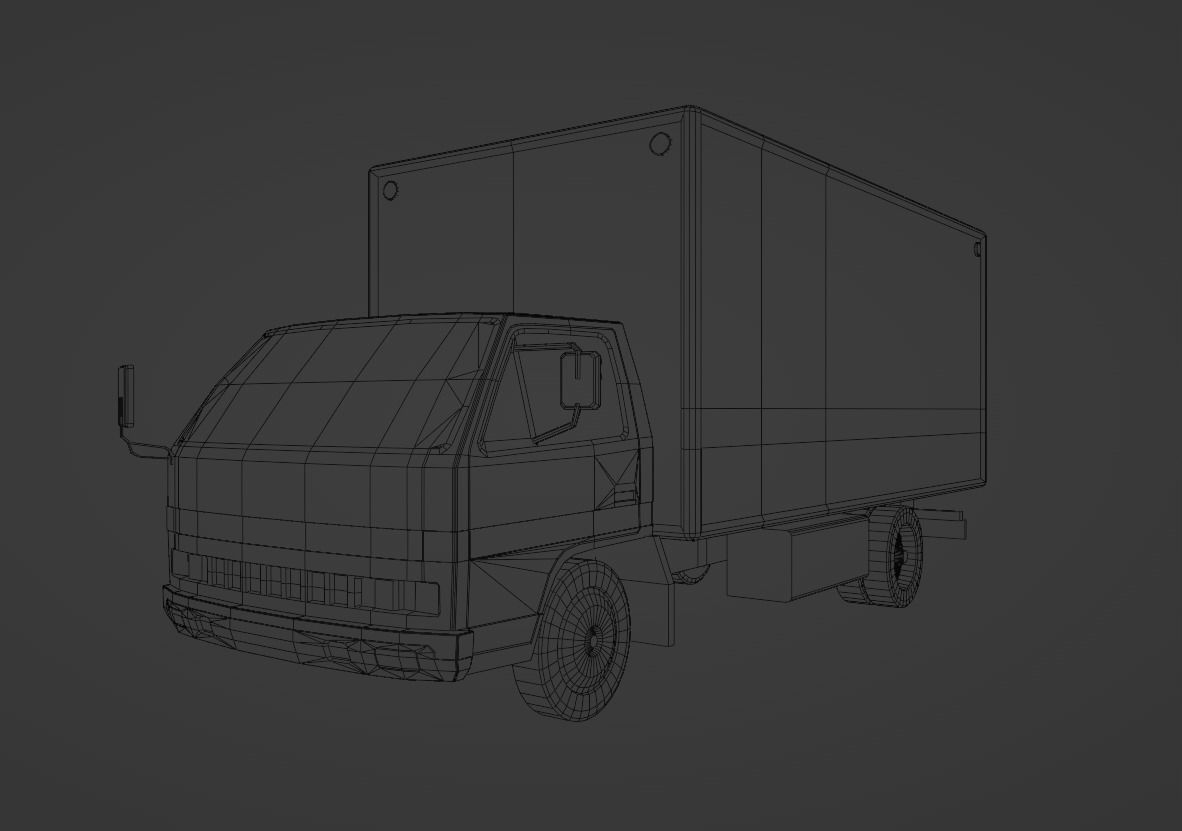 Isuzu ELF Low-poly 3D model_3