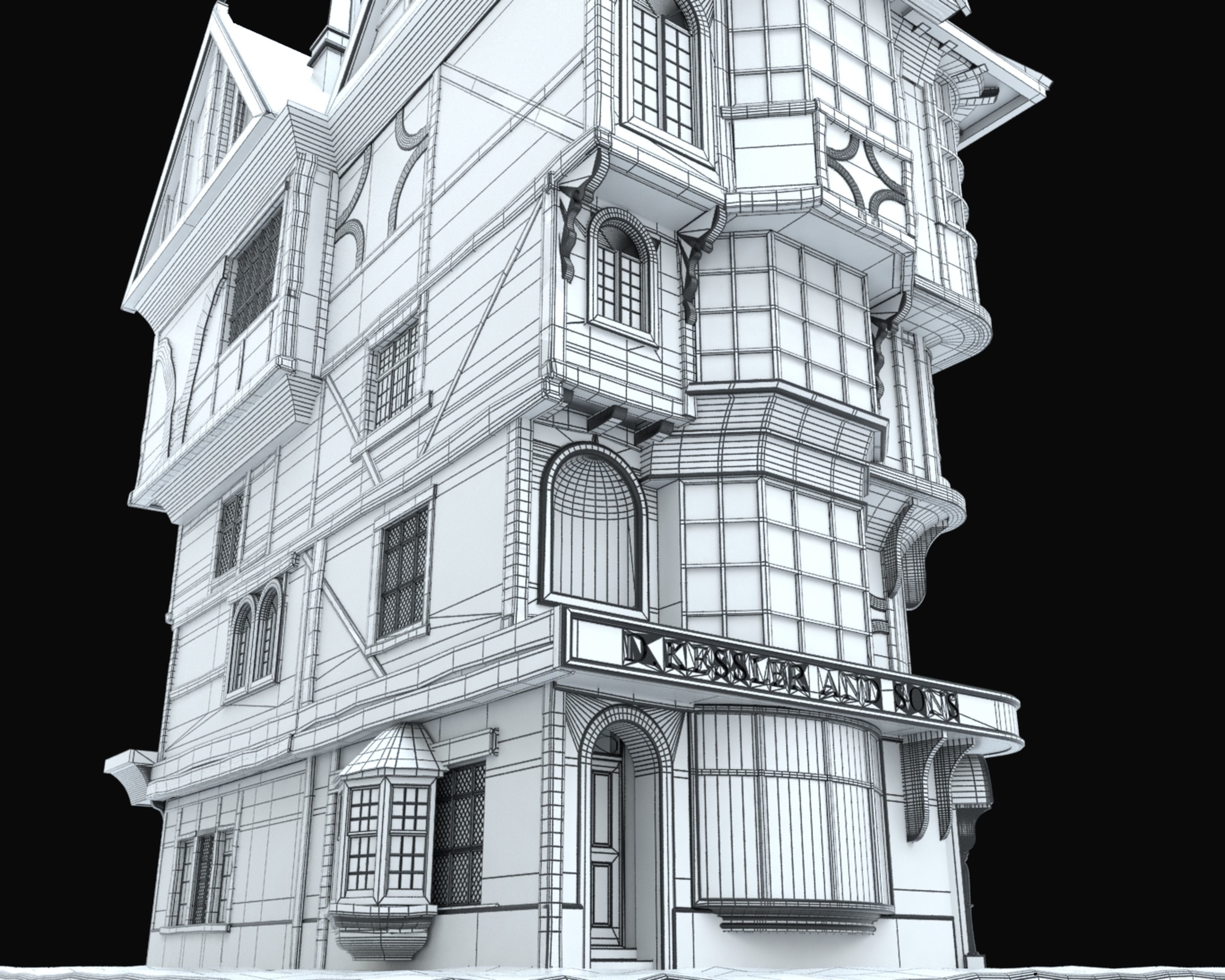 Tudor House Medium 3D model_20