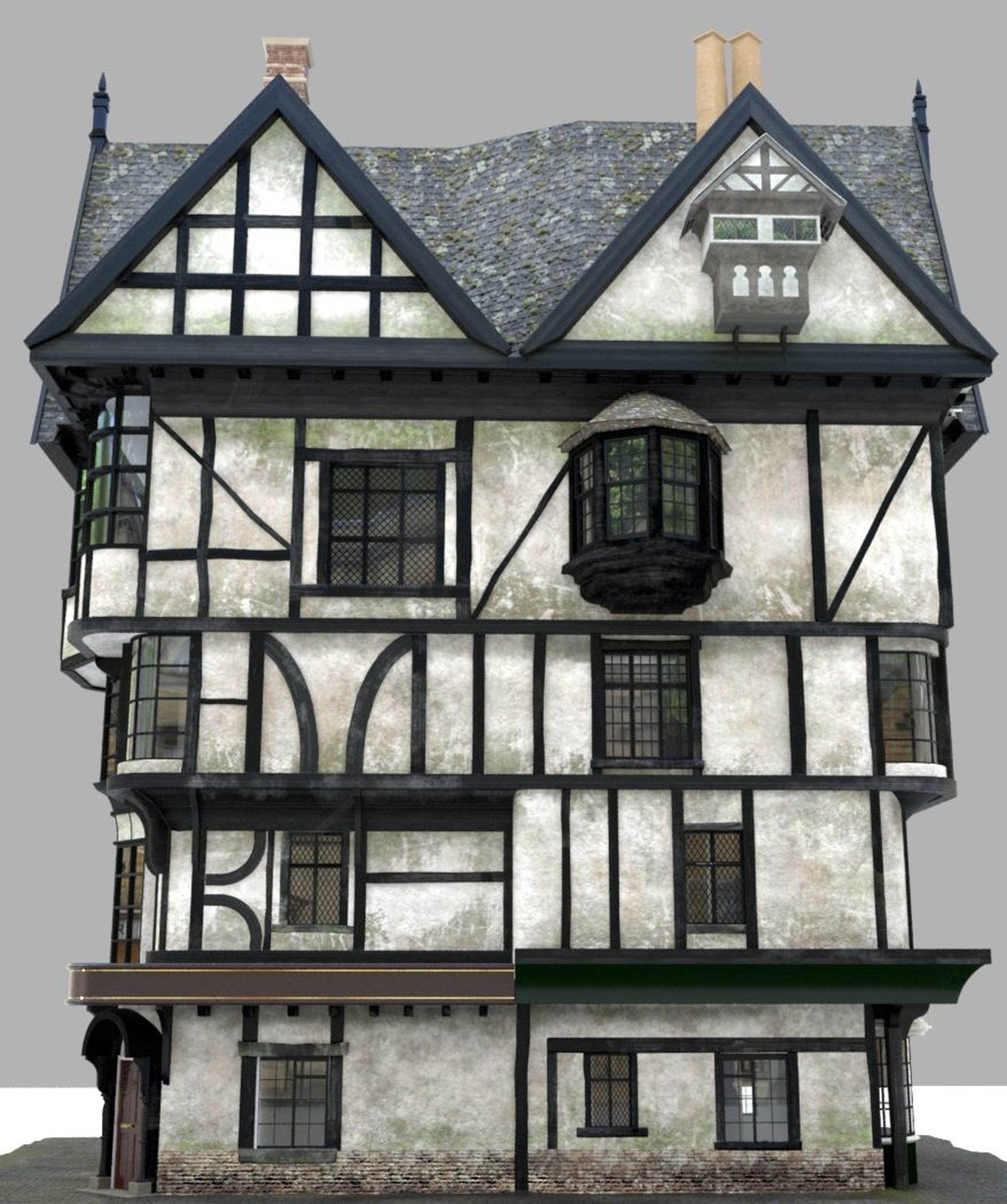 Tudor House Medium 3D model_10
