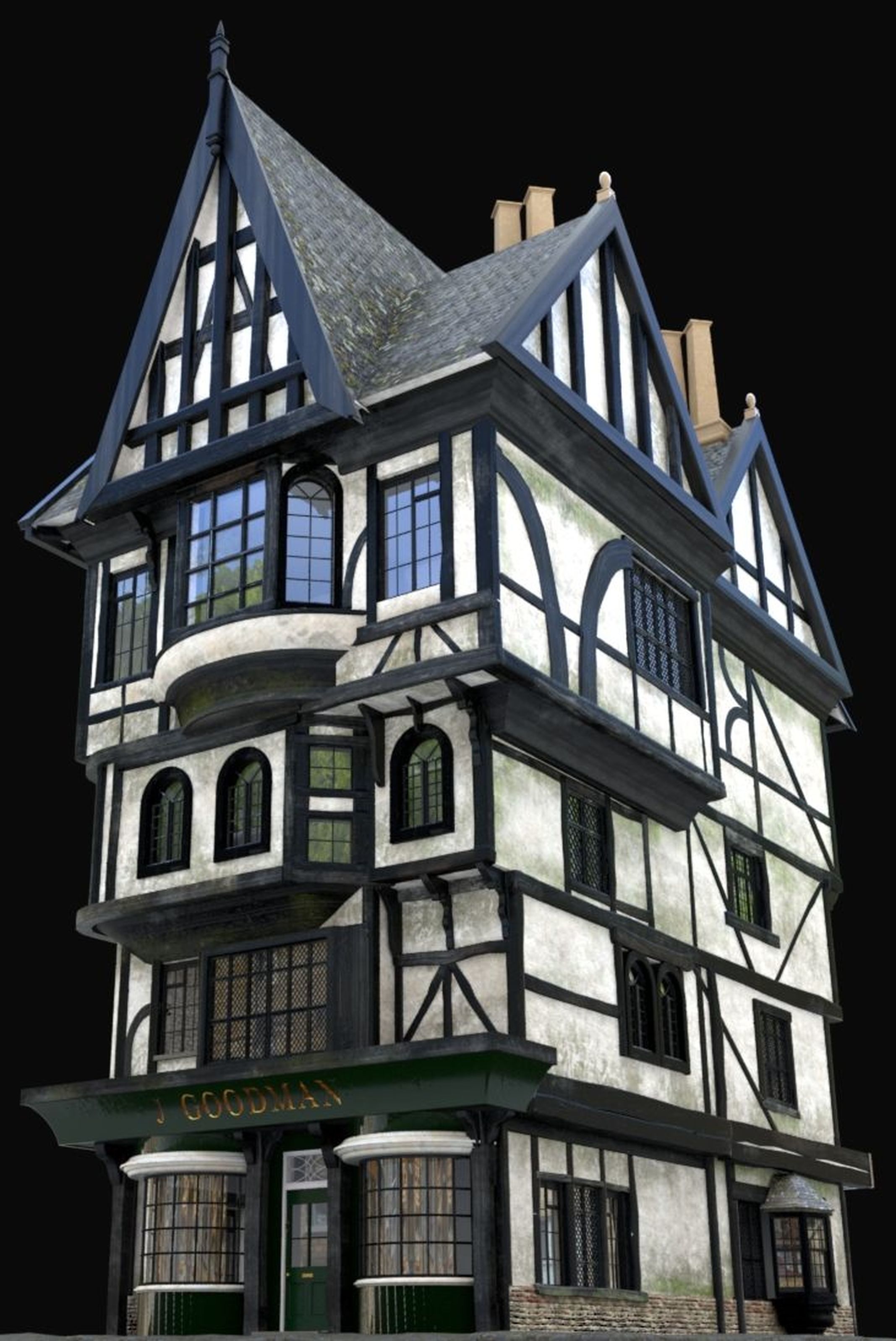 Tudor House Medium 3D model_7