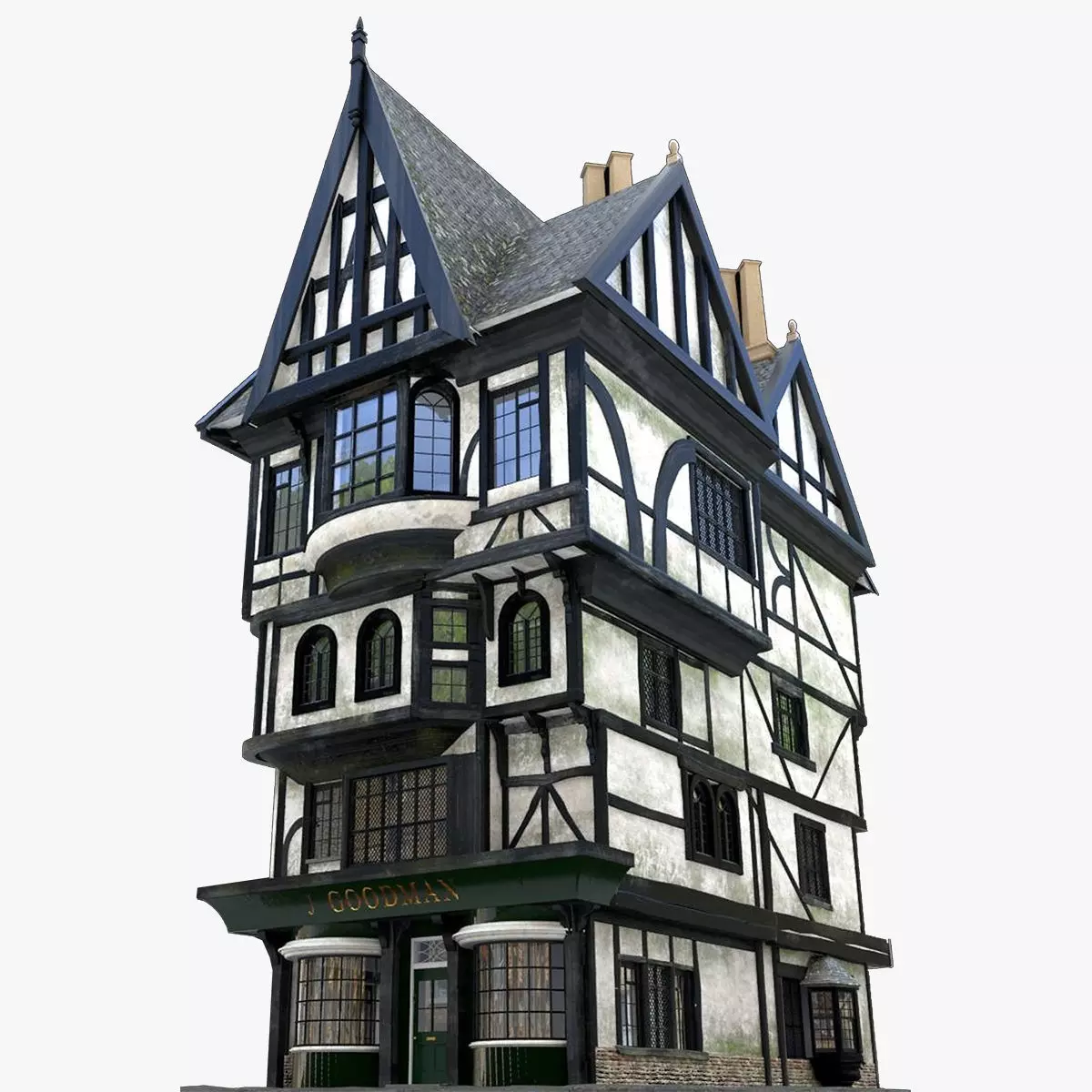 Tudor House Medium 3D model_0