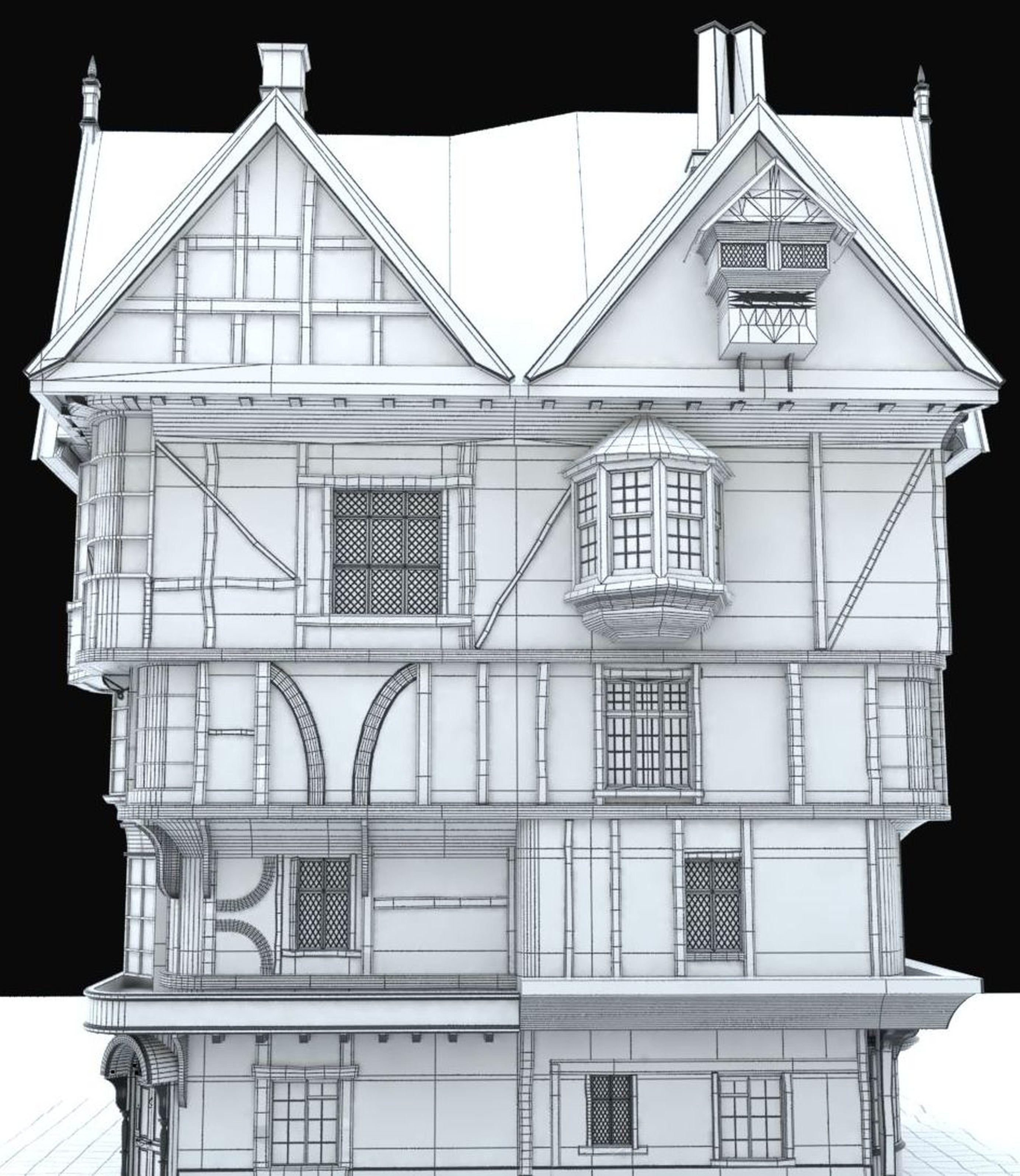 Tudor House Medium 3D model_18