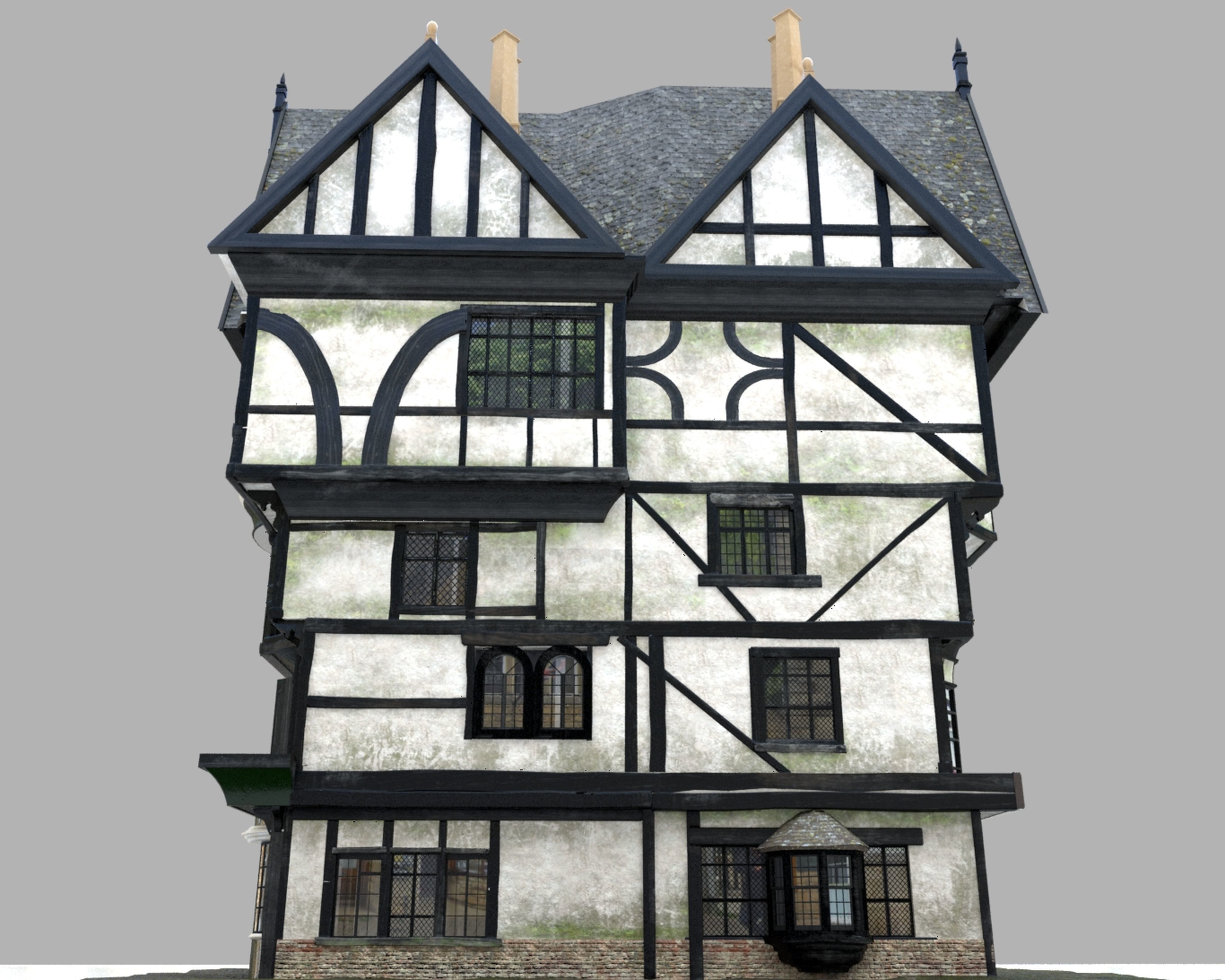 Tudor House Medium 3D model_9