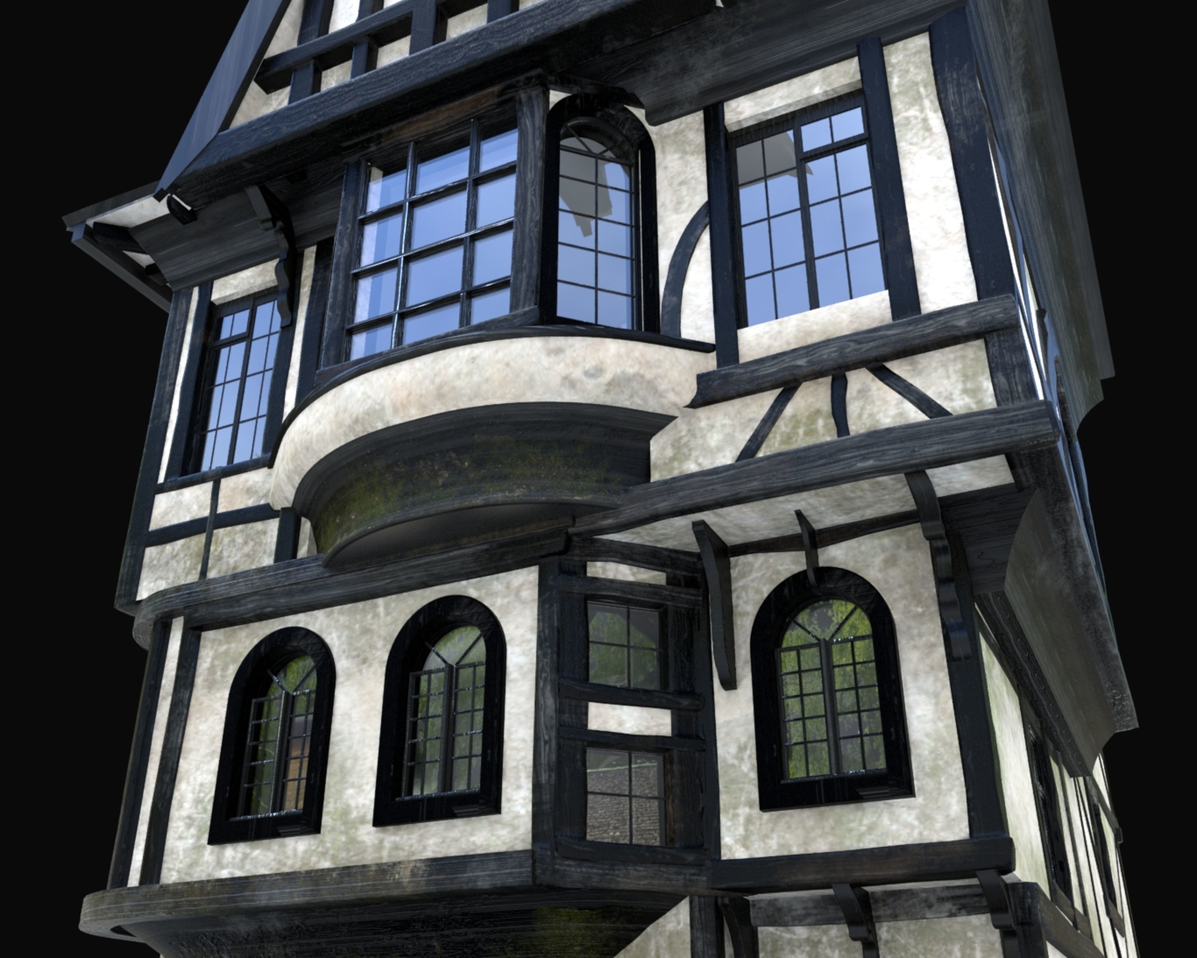 Tudor House Medium 3D model_5