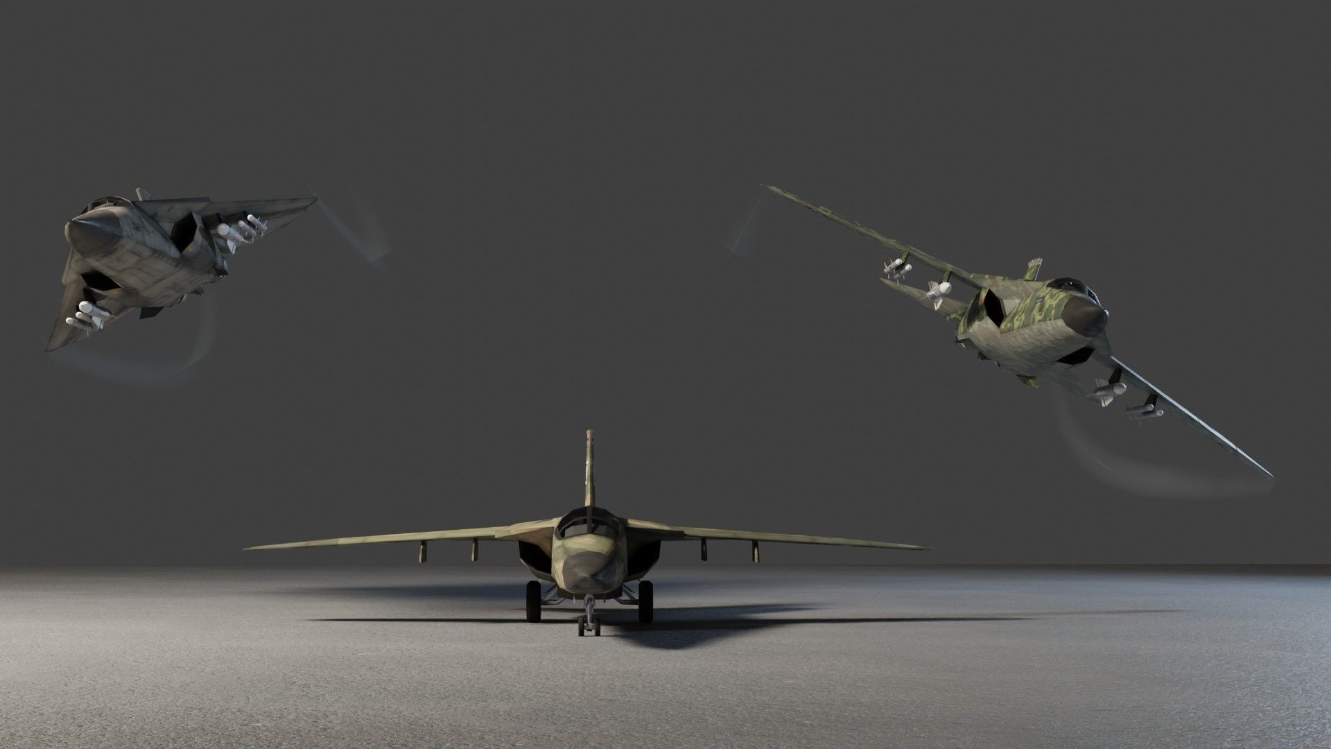 General Dynamics F-111 Aardvark jet fighter Low-poly 3D model_1