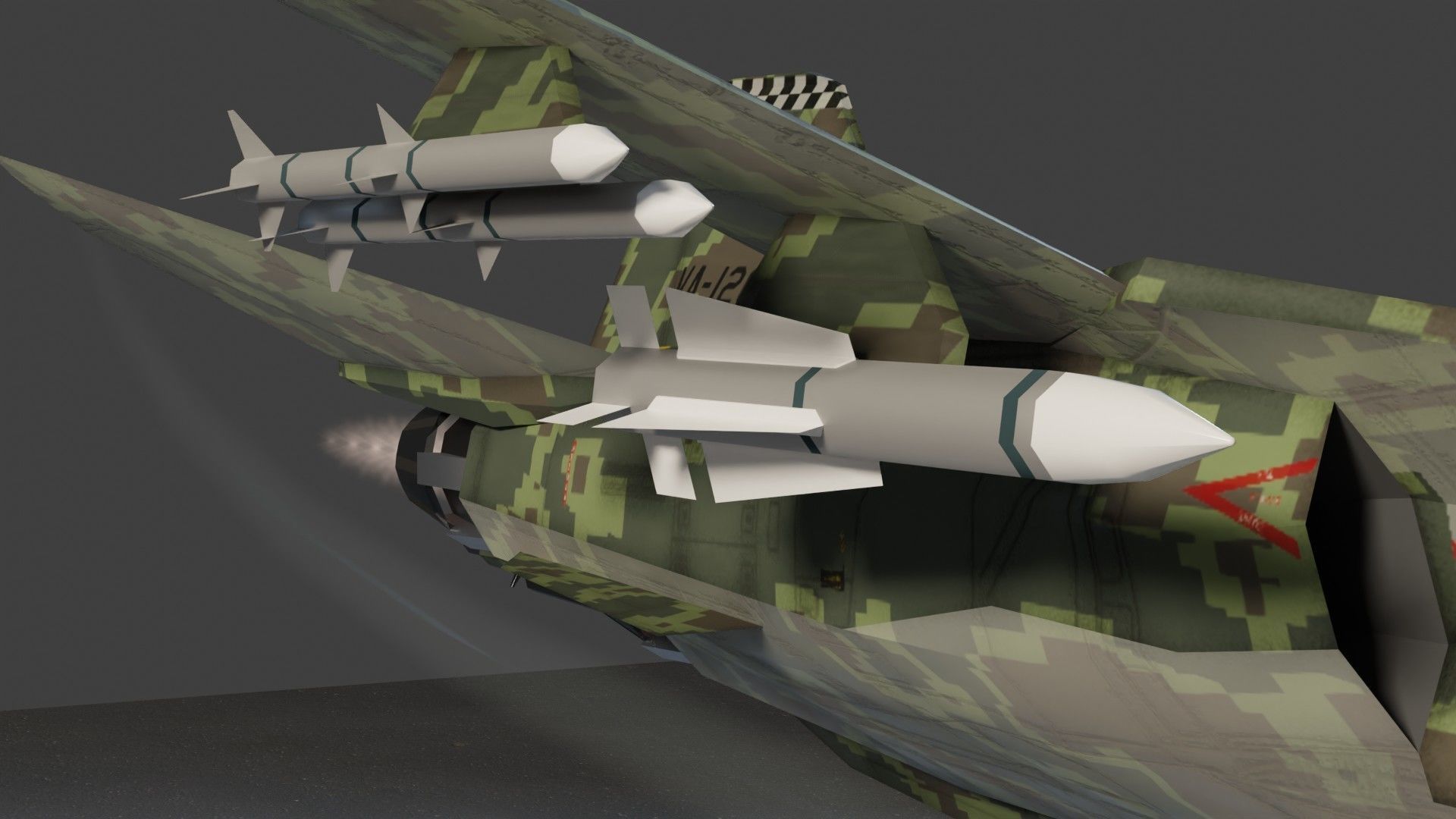 General Dynamics F-111 Aardvark jet fighter Low-poly 3D model_10