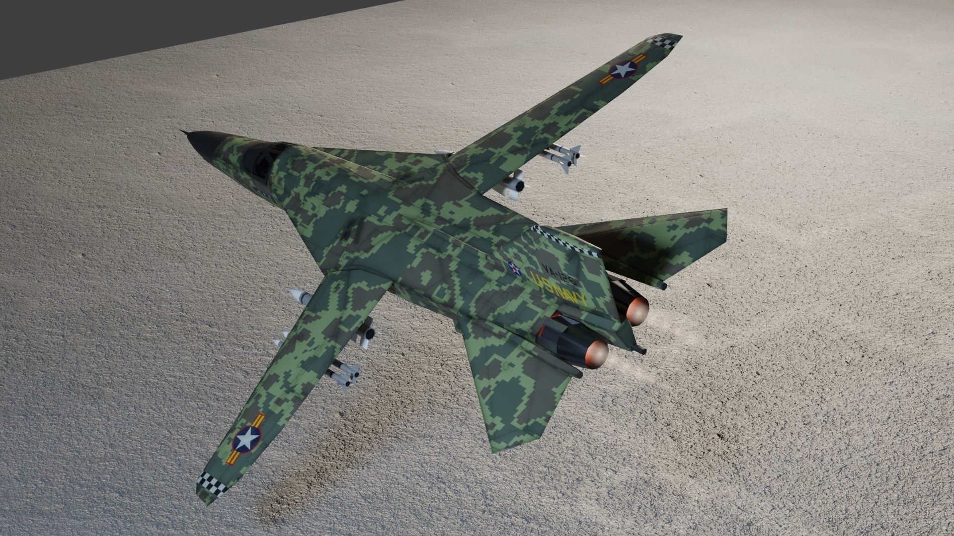 General Dynamics F-111 Aardvark jet fighter Low-poly 3D model_16