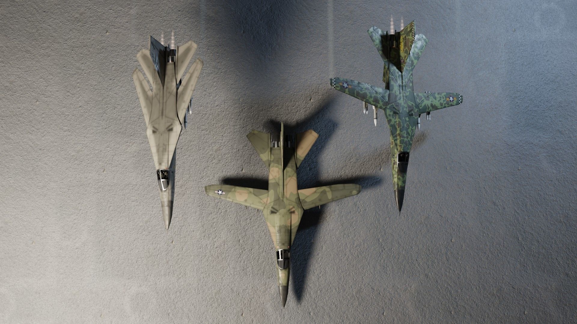 General Dynamics F-111 Aardvark jet fighter Low-poly 3D model_6