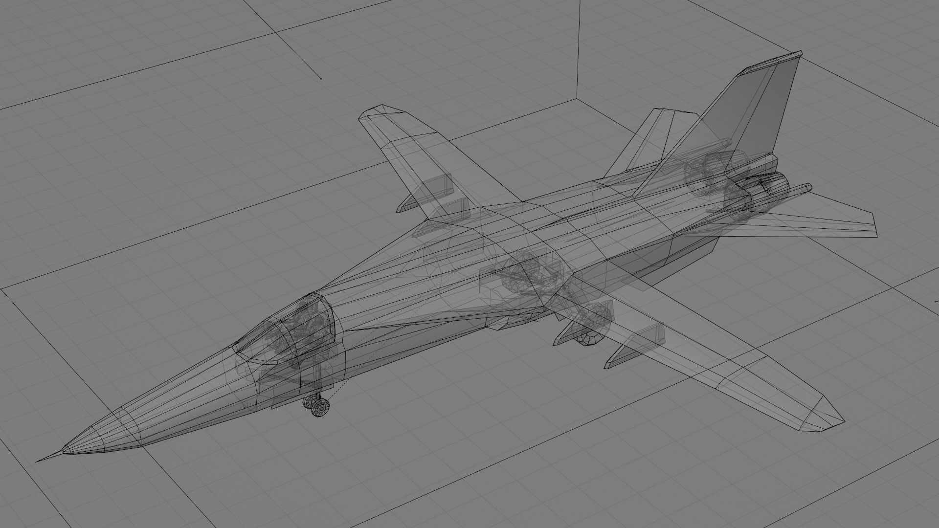 General Dynamics F-111 Aardvark jet fighter Low-poly 3D model_4
