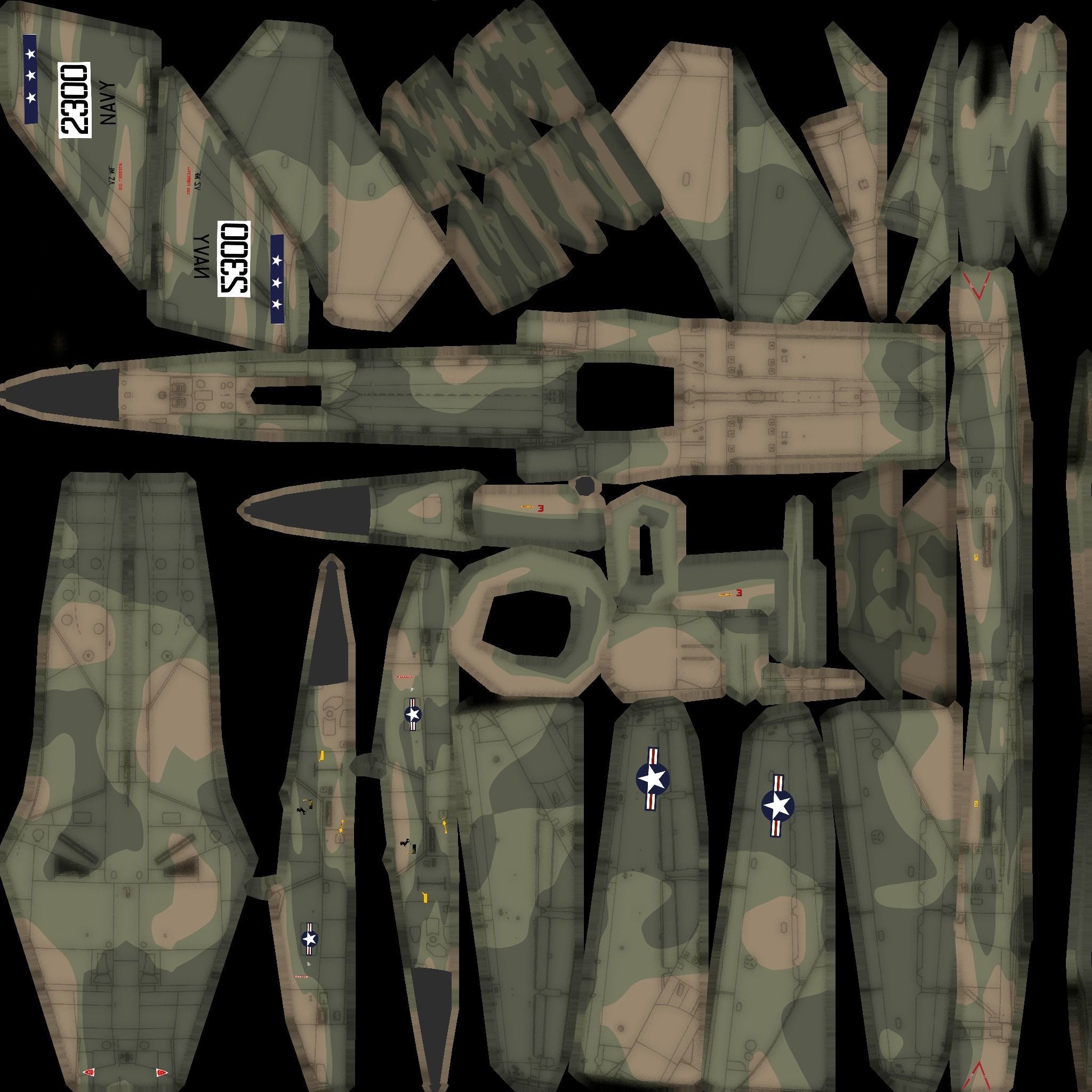General Dynamics F-111 Aardvark jet fighter Low-poly 3D model_18