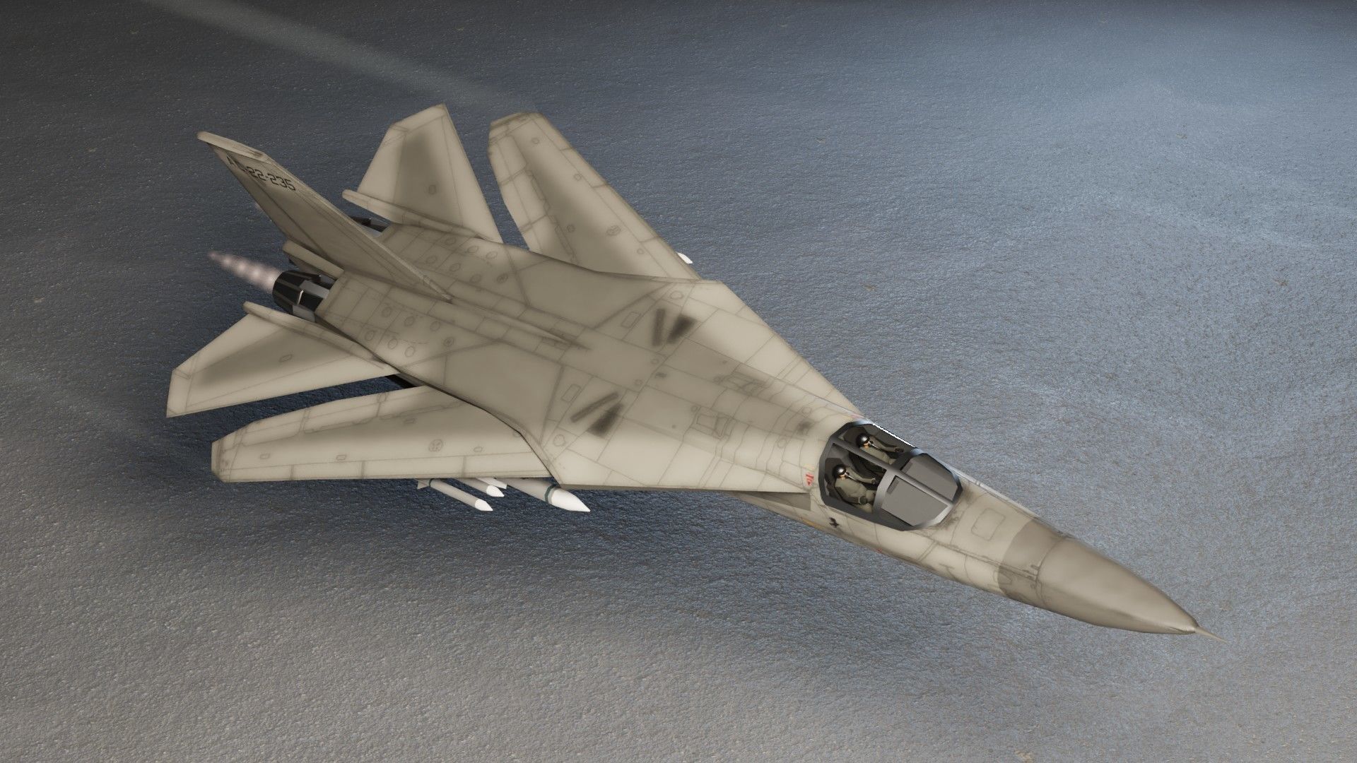 General Dynamics F-111 Aardvark jet fighter Low-poly 3D model_13