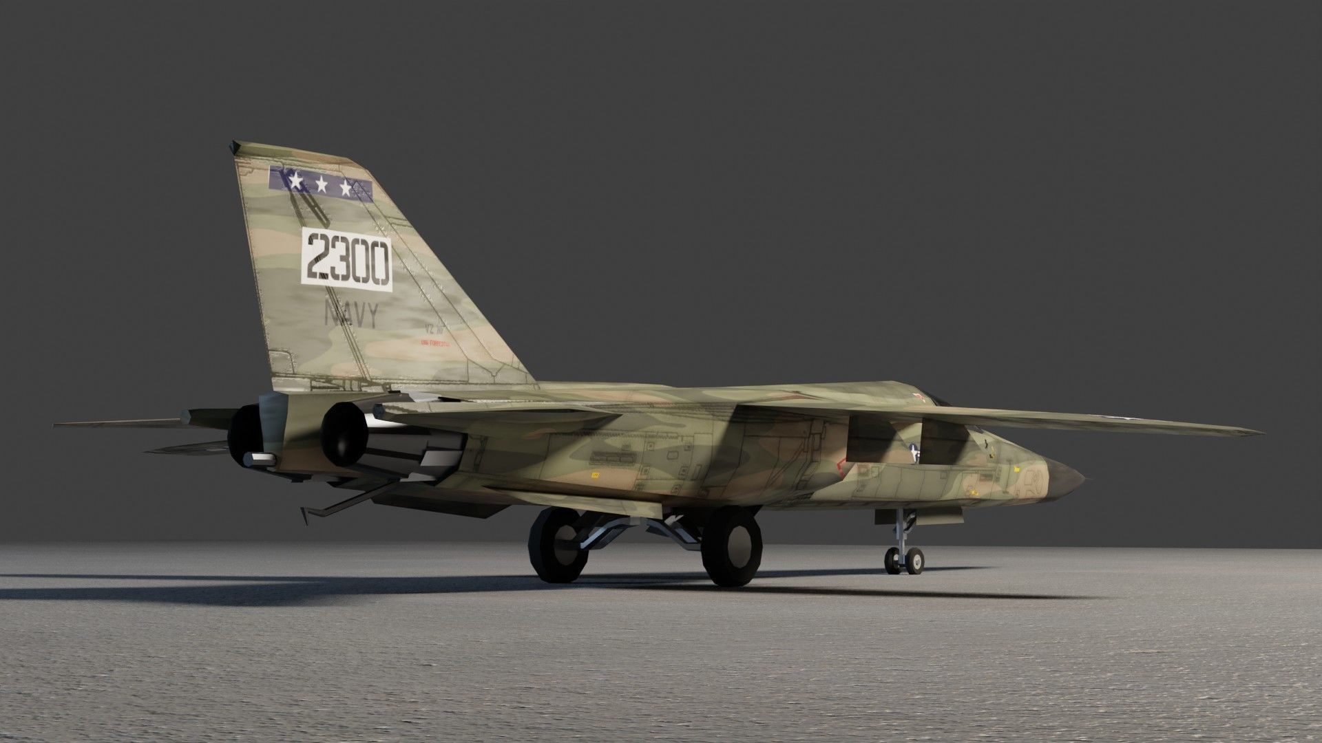 General Dynamics F-111 Aardvark jet fighter Low-poly 3D model_7