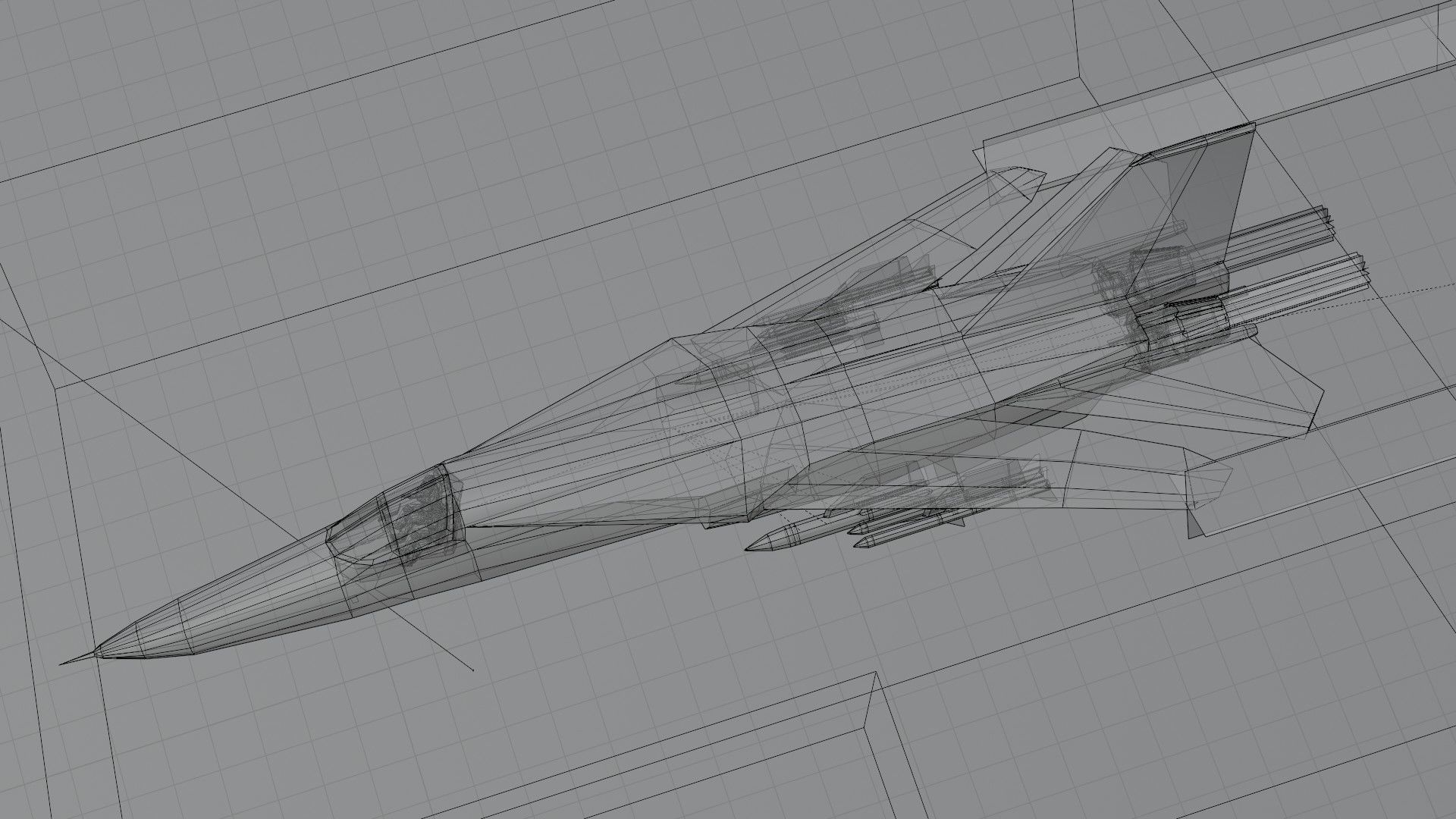 General Dynamics F-111 Aardvark jet fighter Low-poly 3D model_15