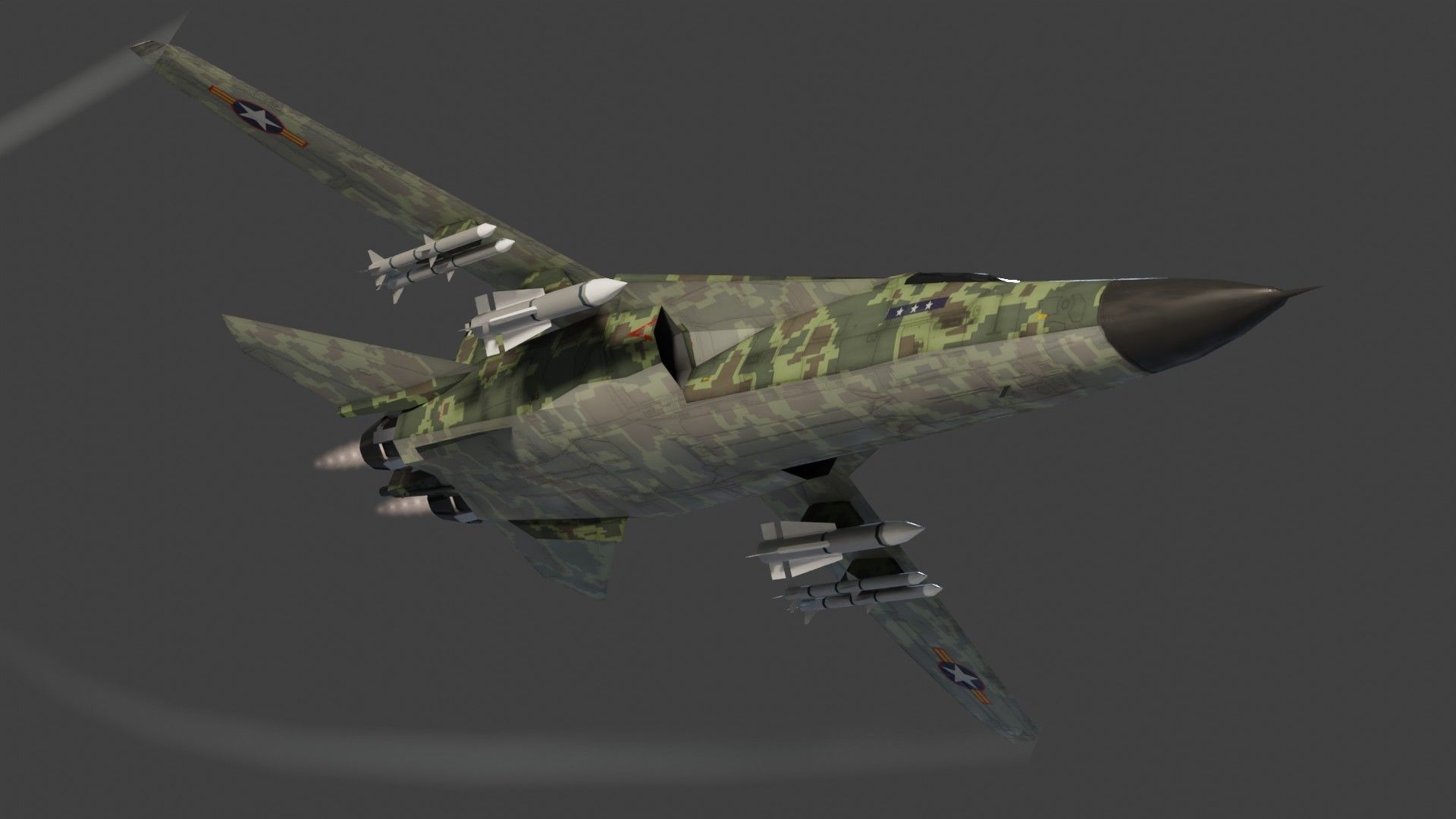 General Dynamics F-111 Aardvark jet fighter Low-poly 3D model_8