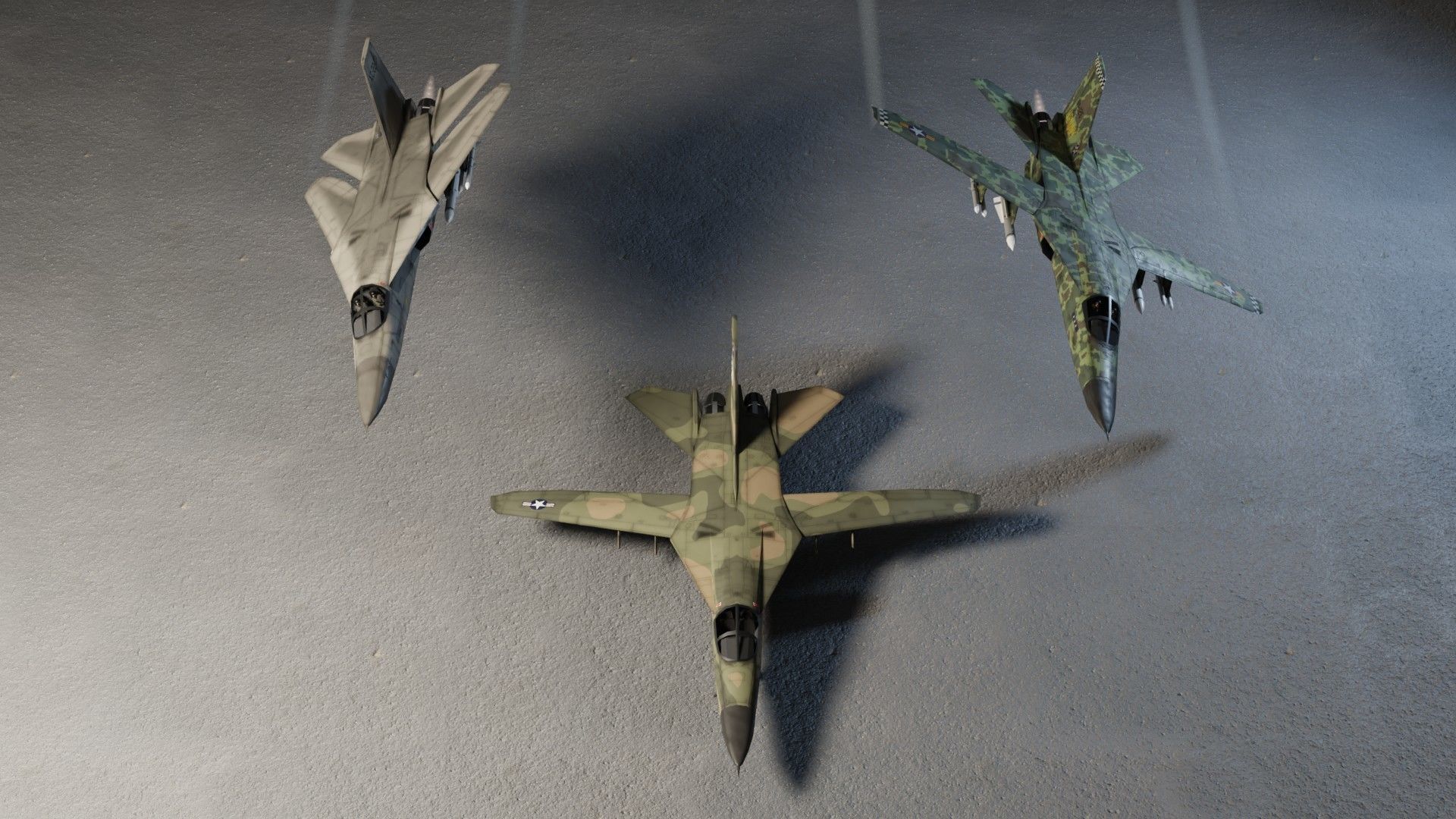 General Dynamics F-111 Aardvark jet fighter Low-poly 3D model_5