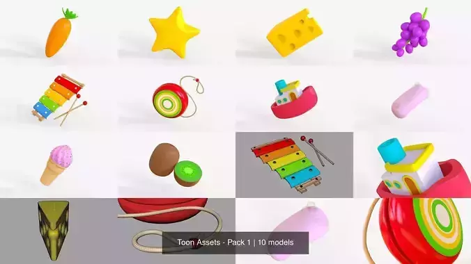 Toon Assets - Pack 1 3D Model Collection
