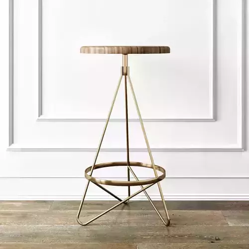 Bar chair industrial vintage brass iron swivel bar stool