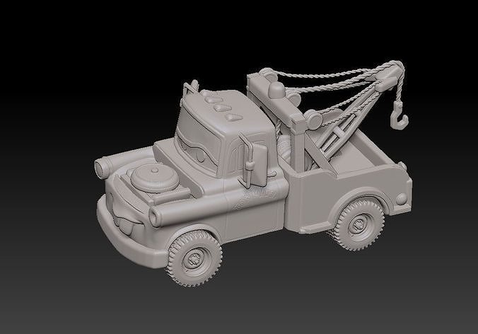 Rustic Tow Truck STL 3D print model 7