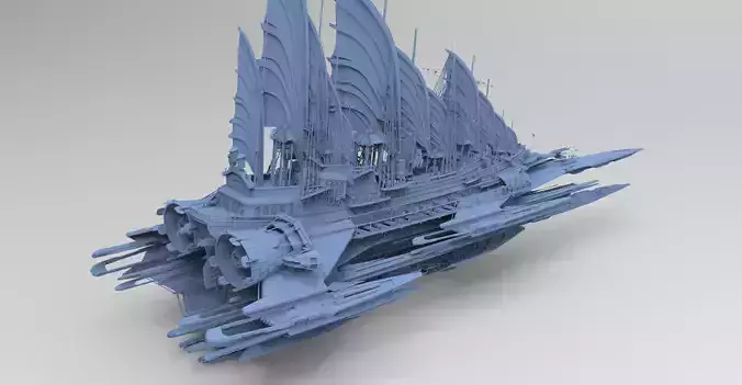 Sci-Fi Emperors Fin ship palace 2  3D model
