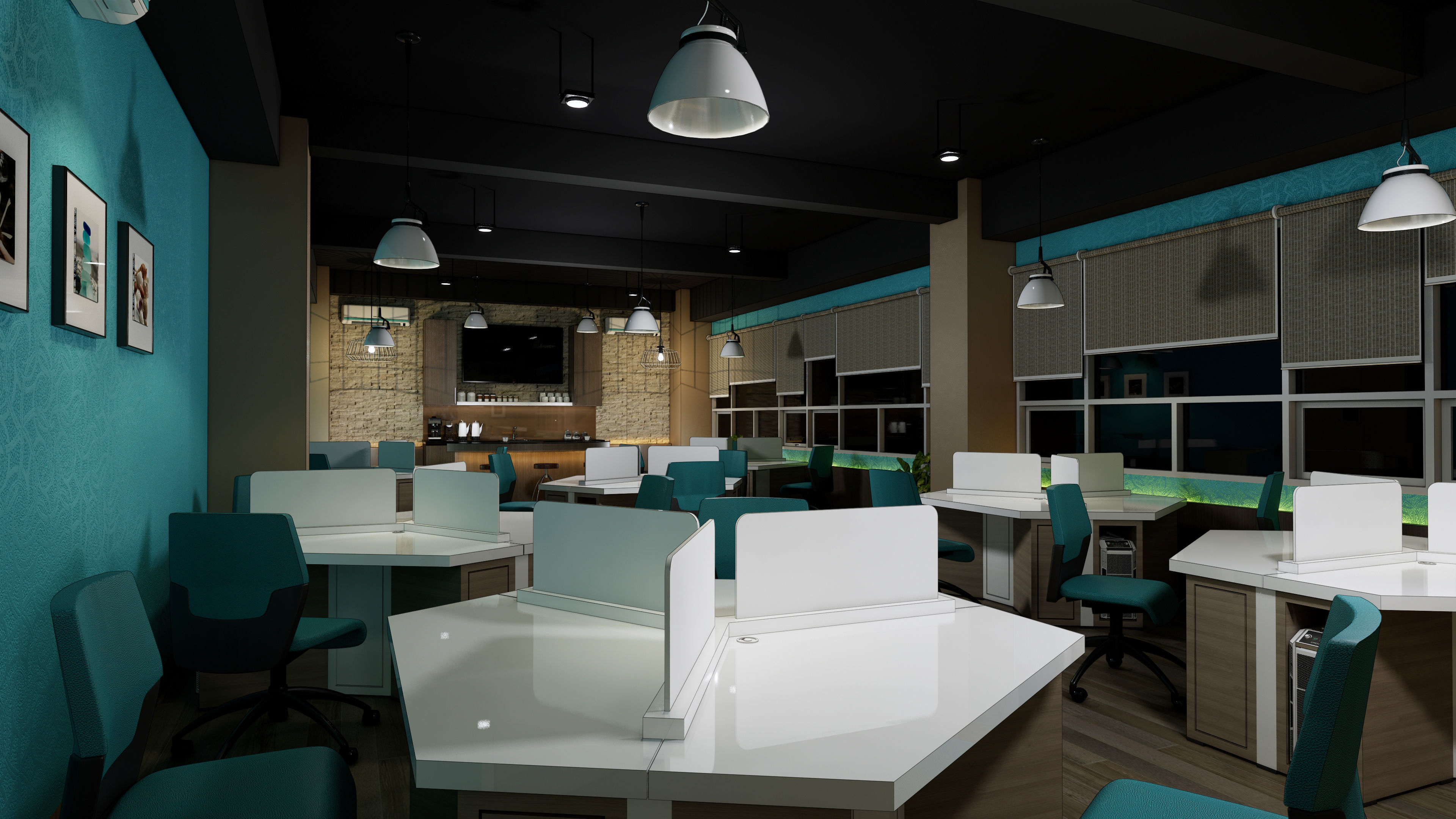 Computer desk-table office workstation modular 3d model 3D model | CGTrader