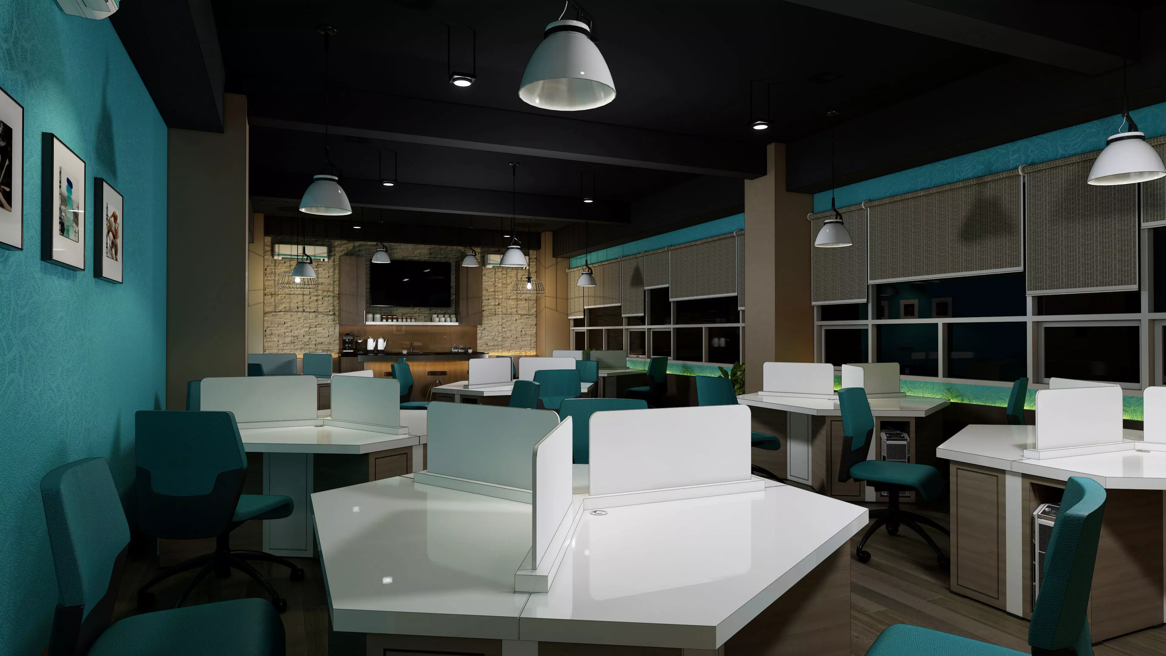 Computer desk-table office workstation modular 3d model 3D model_0