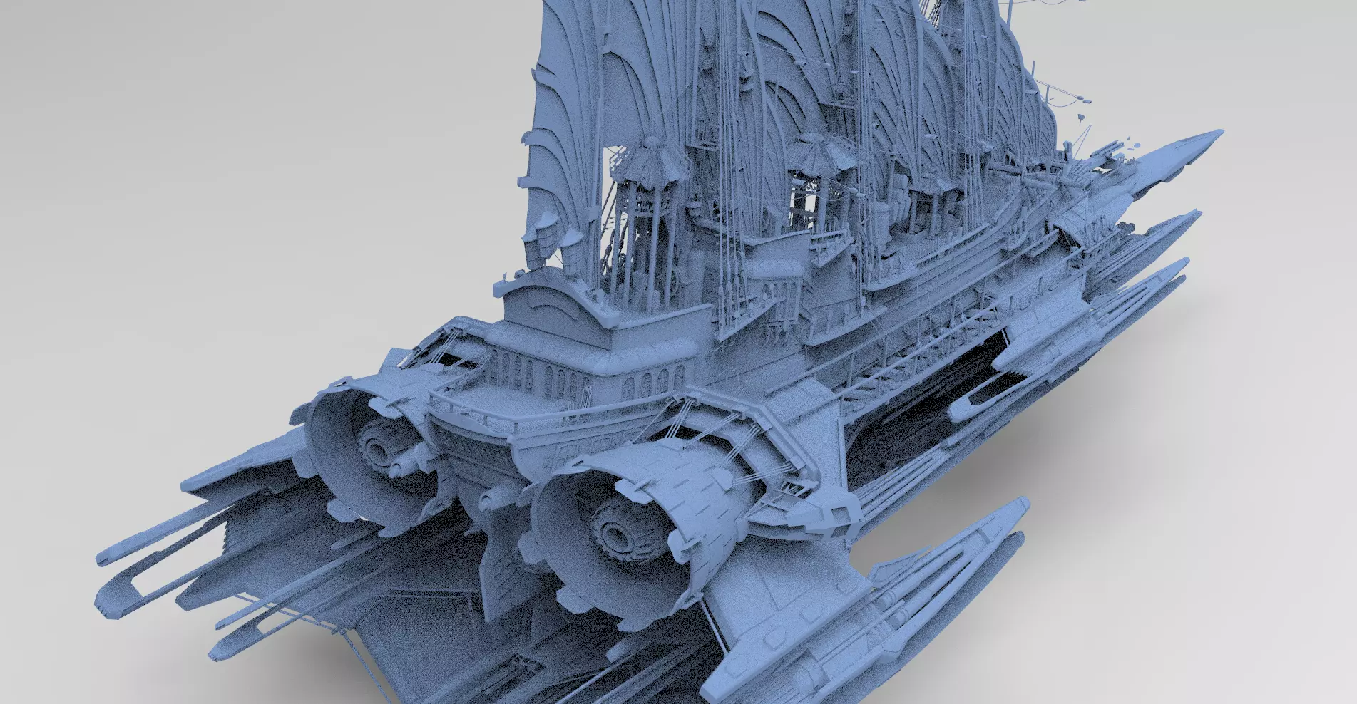 Sci-Fi Emperors Fin ship palace 3  3D model_0
